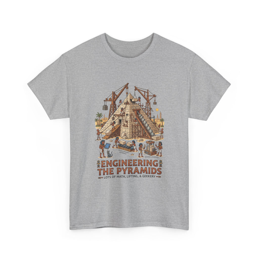 Pyramids Engineering T-Shirt – Vintage Egypt Construction Graphic Tee