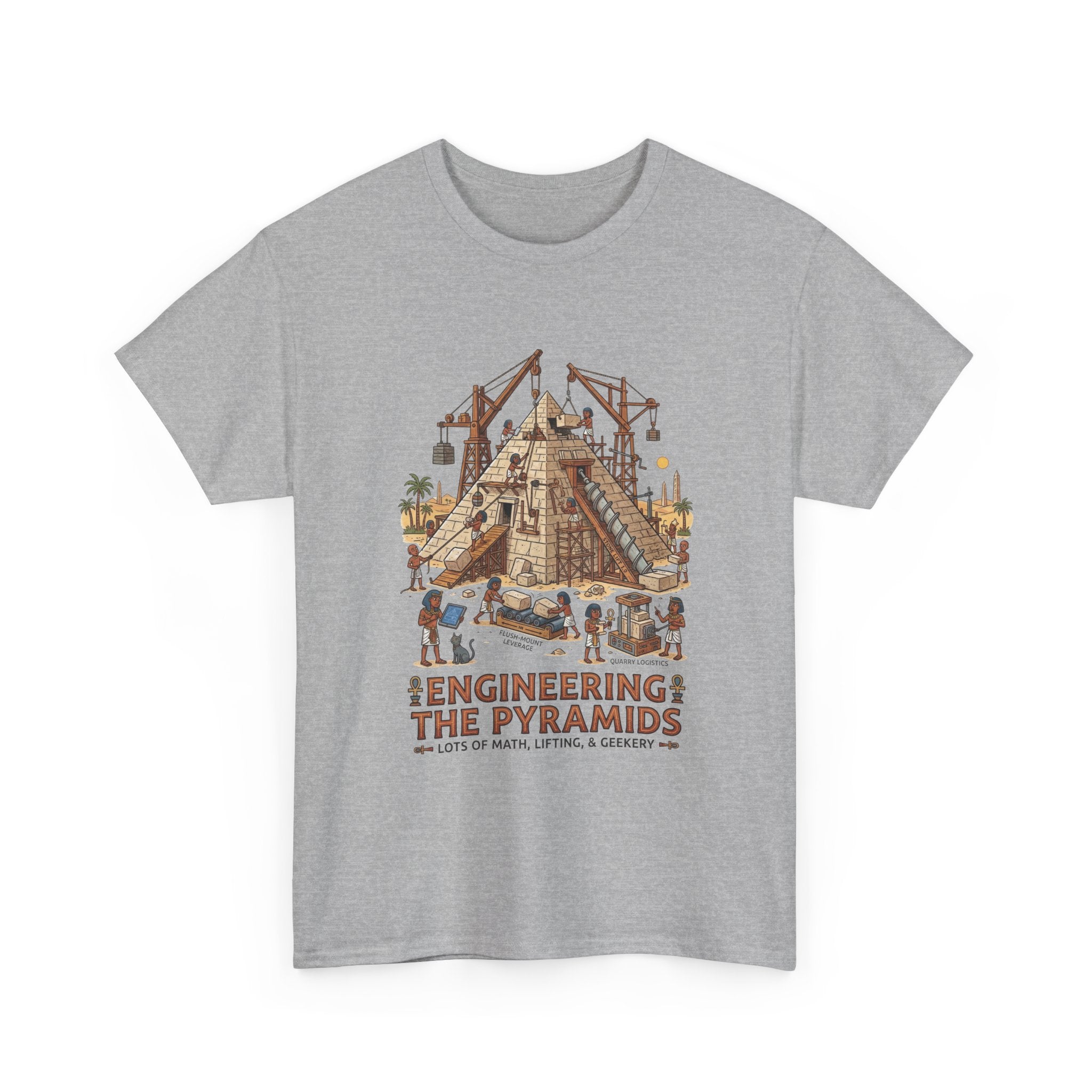 Pyramids Engineering T-Shirt – Vintage Egypt Construction Graphic Tee
