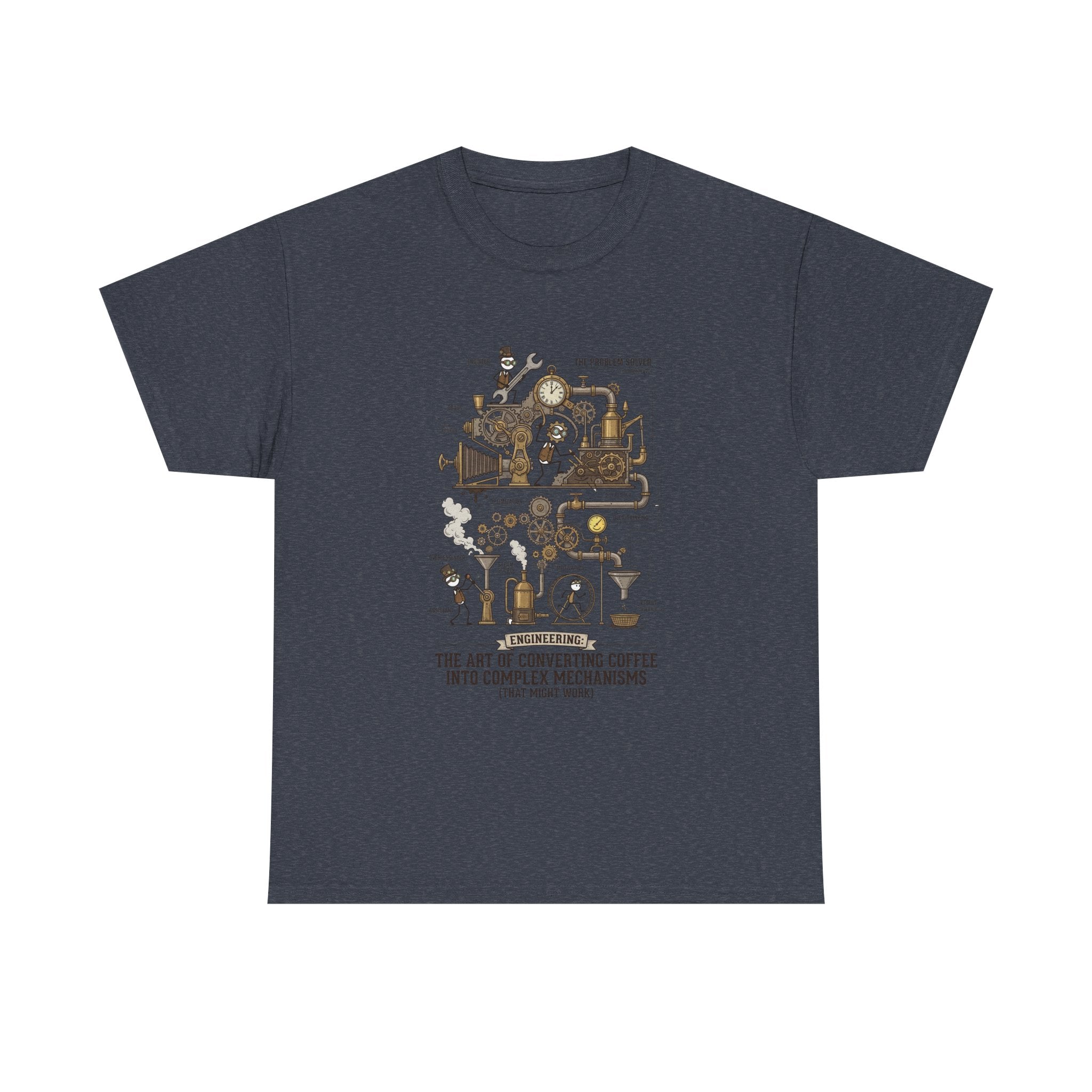 Steampunk Engineering T-Shirt — The Art of Converting Coffee Into Complex Mechanisms Graphic Tee
