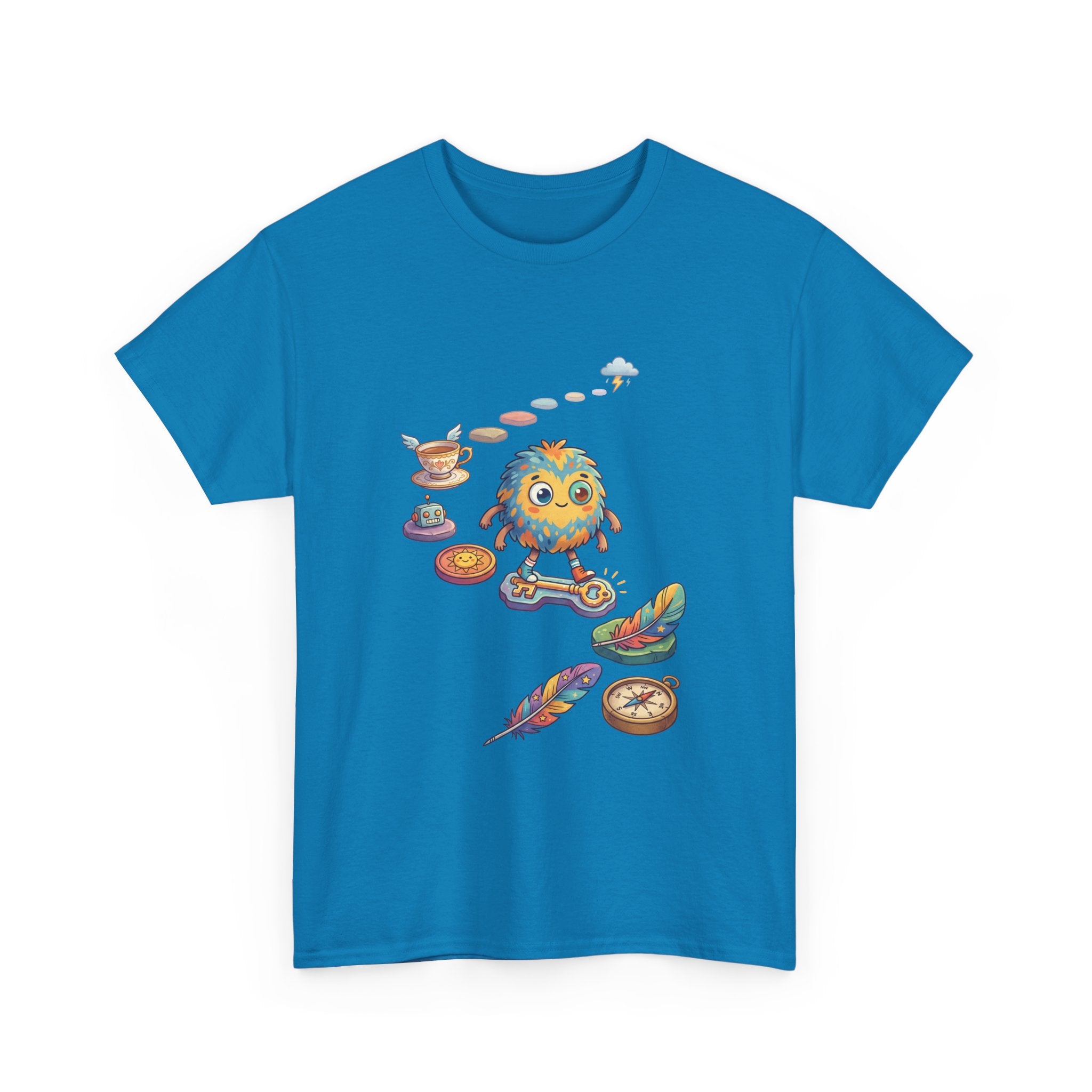 T-Shirt — Whimsical Cosmic Creature with Ritual Objects Graphic Tee