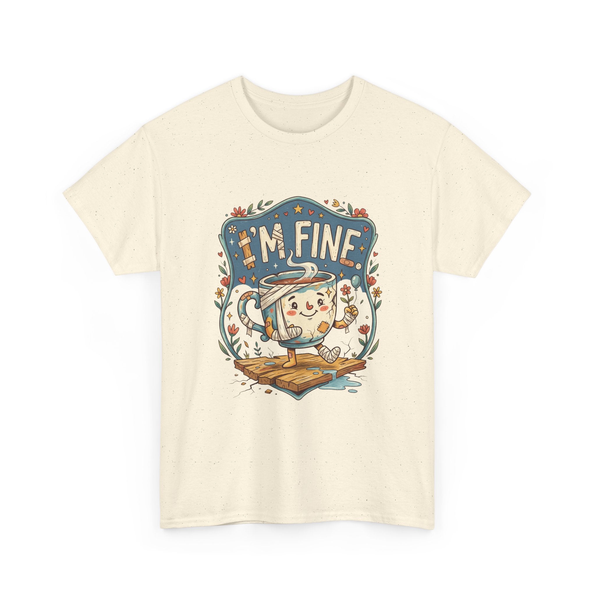 T-Shirt - 'I'm Fine' Cute Kettle Graphic Tee, Cozy Tea Lover Gift