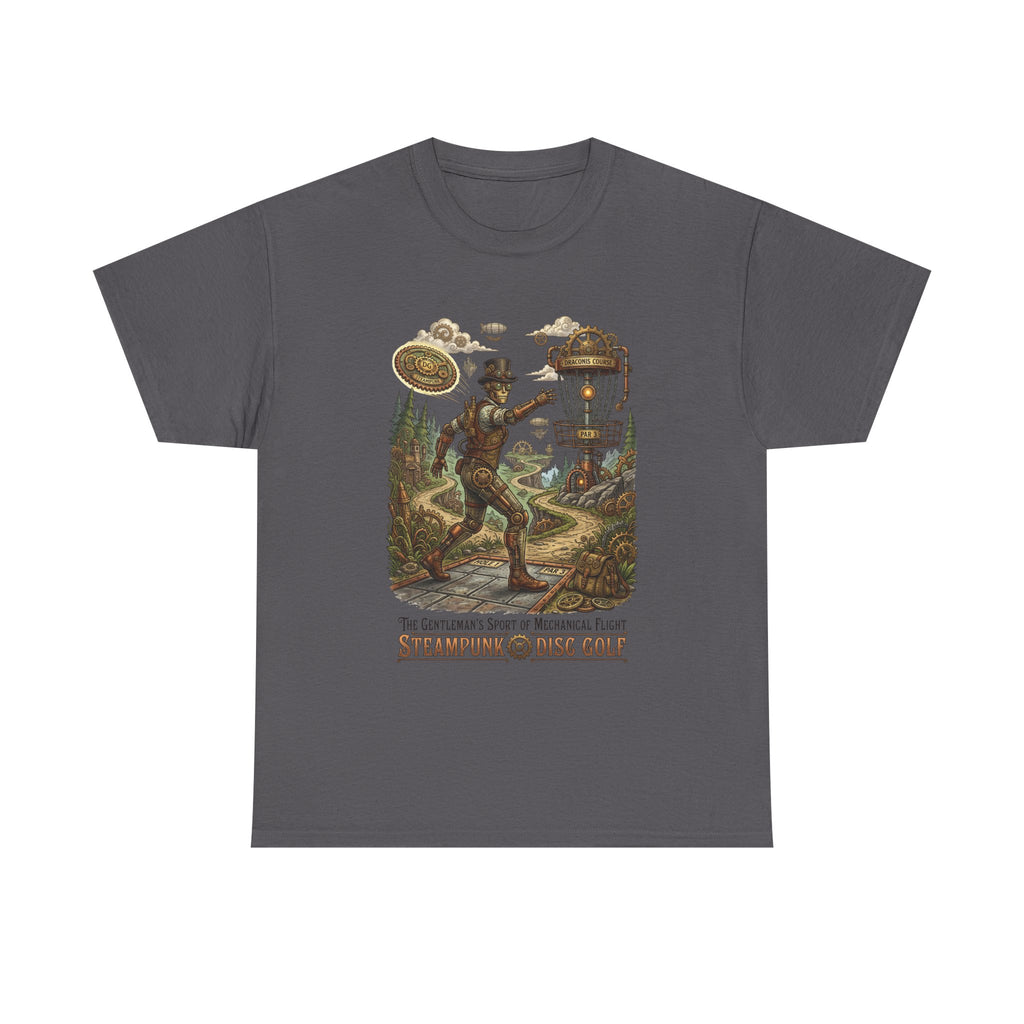 Steampunk Disc Golf T‑Shirt — Vintage Aeronautic Course Graphic Tee