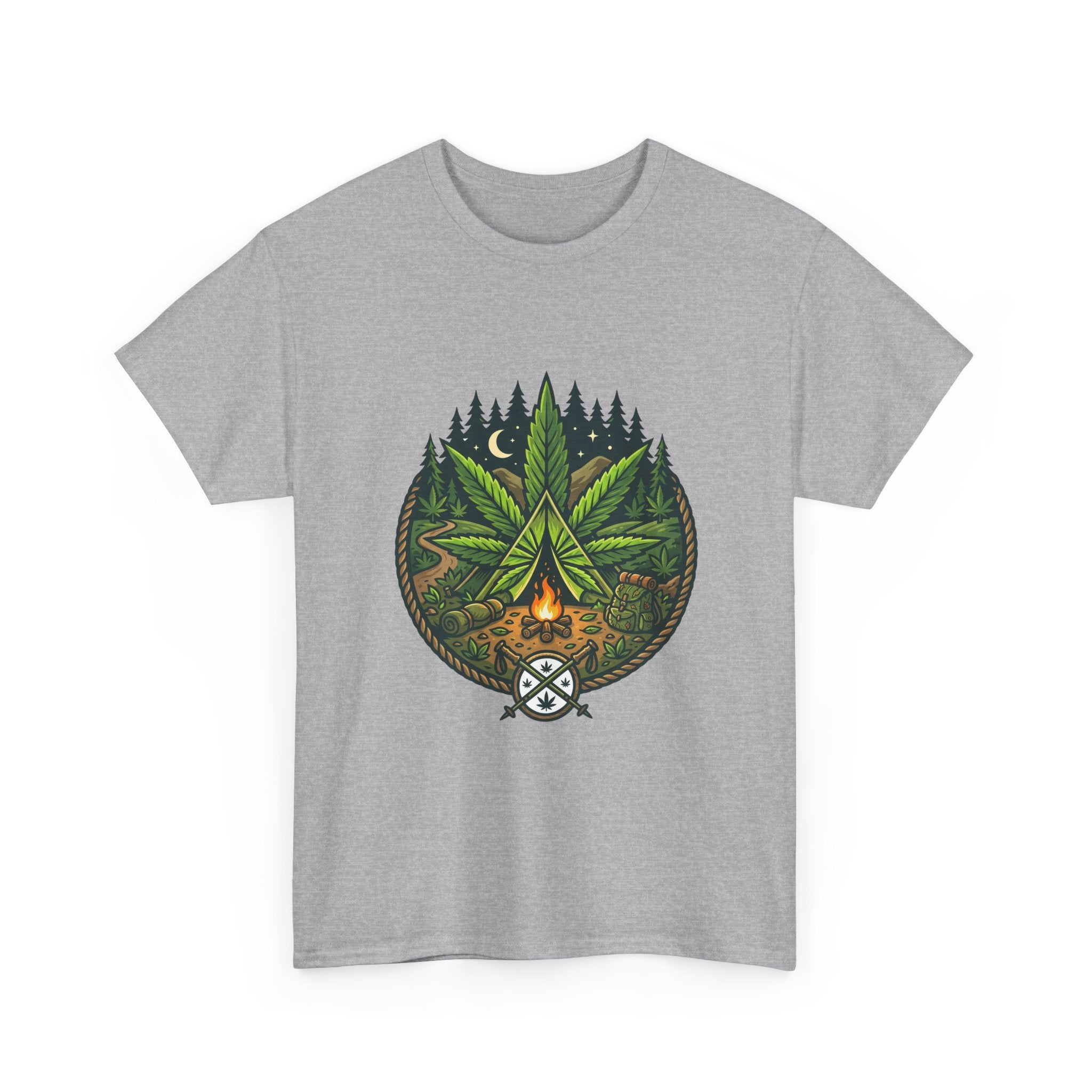 T-Shirt — Campfire Cannabis Leaf Graphic Tee