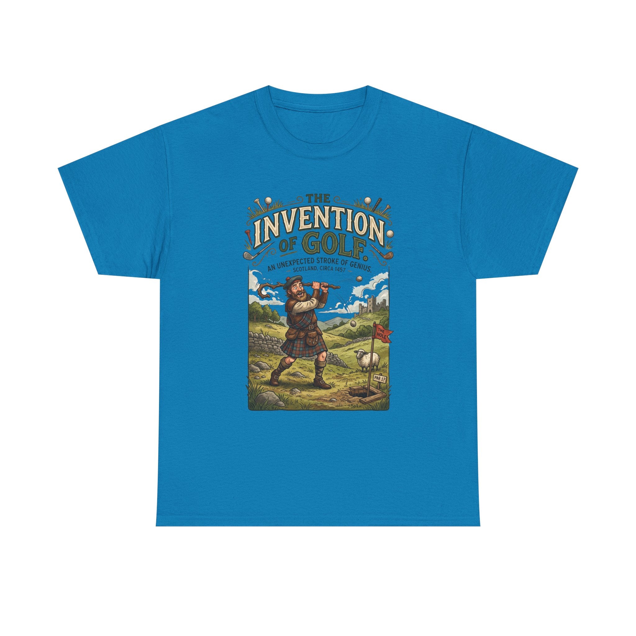 Golf Tee — 'The Invention of Golf' Vintage Golfing Graphic Shirt