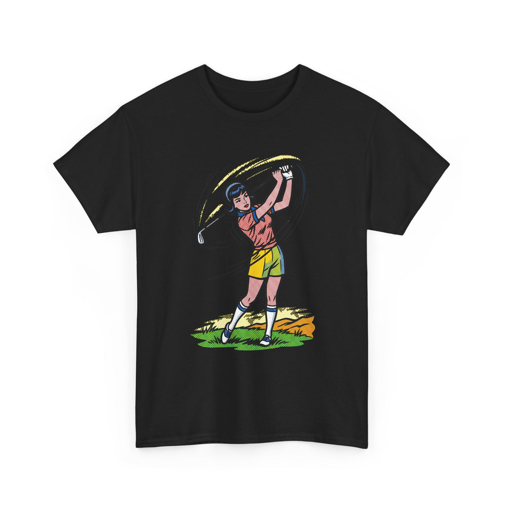 Golf Swing Graphic Tee — Vintage Golfer Illustration T-Shirt