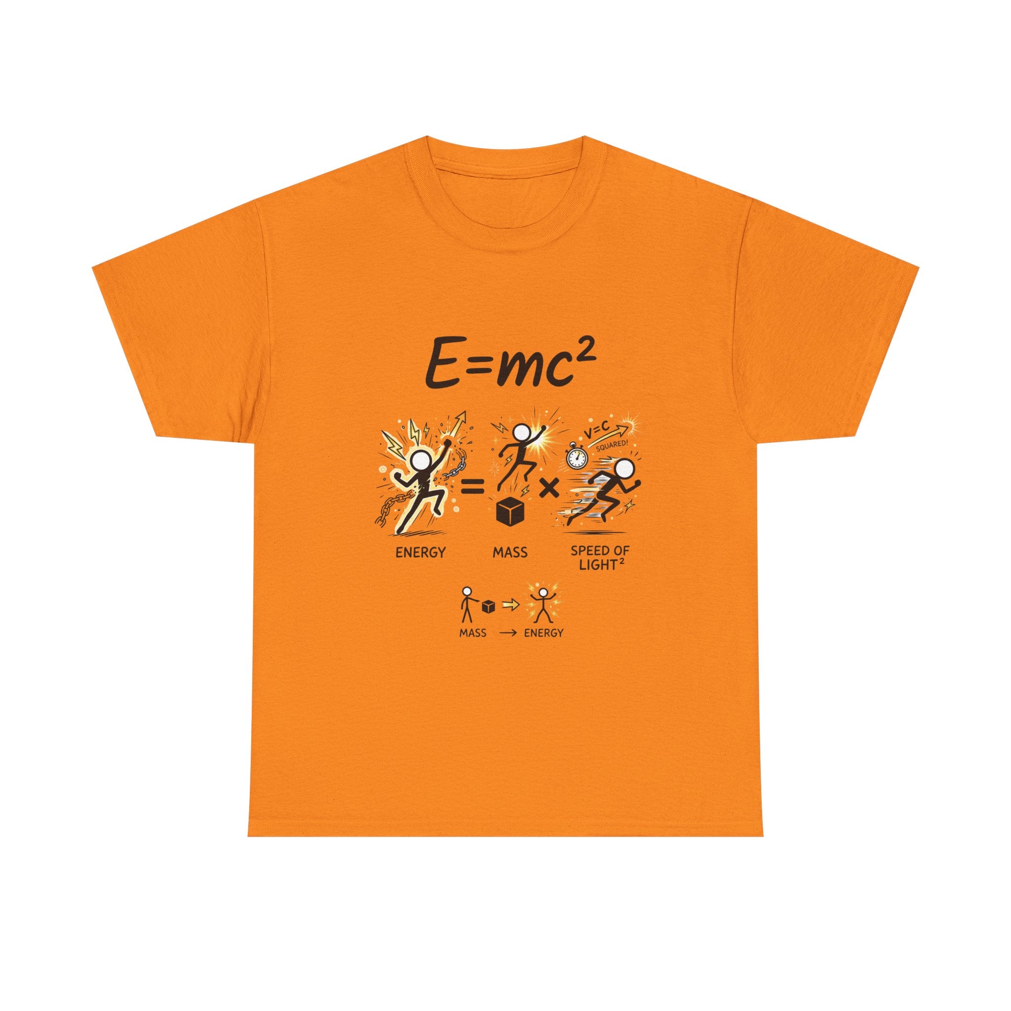 E=mc Illustrated Science T-Shirt — Funny Energy Mass Speed of Light Tee