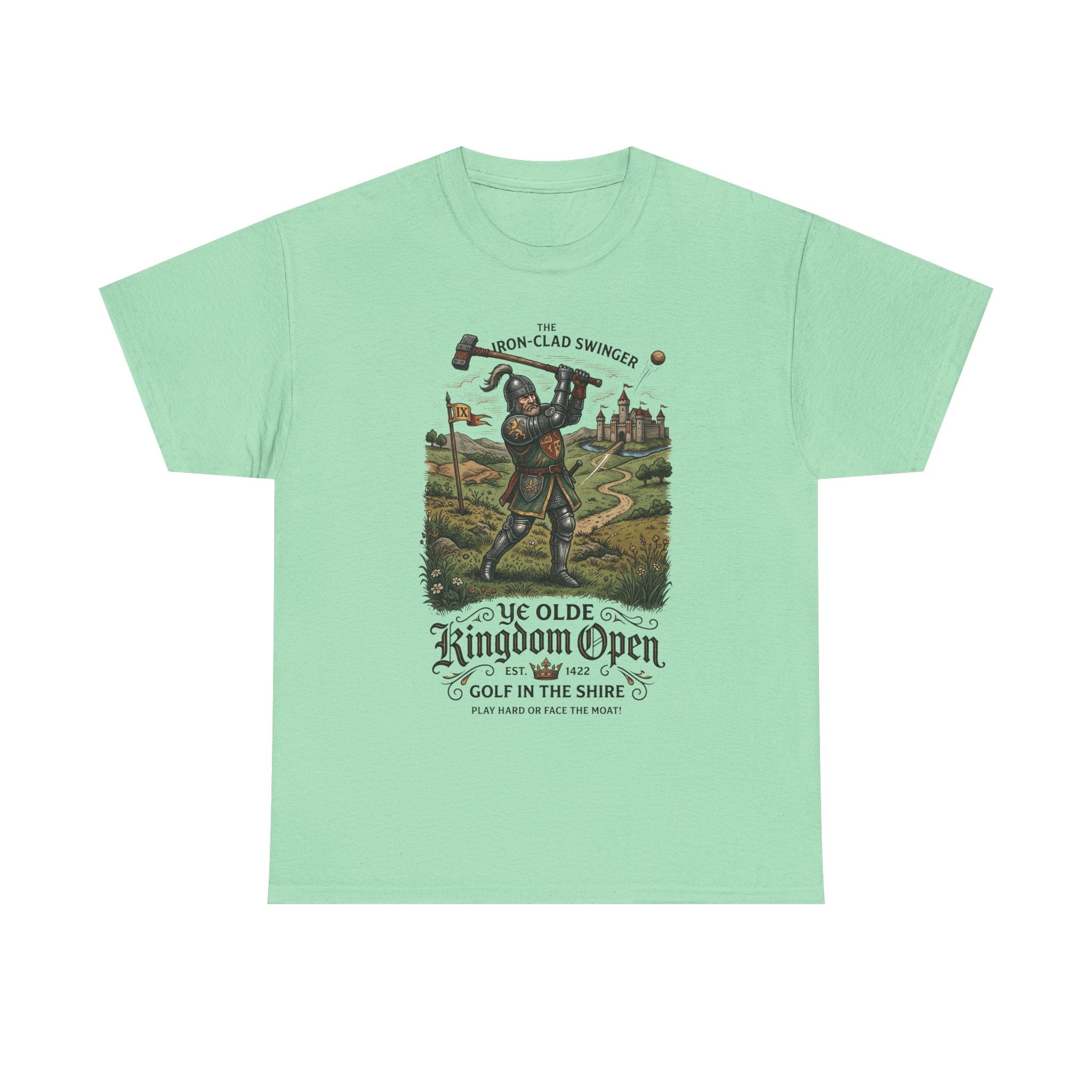 Golf T-Shirt — 'Ye Olde Kingdom Open' Vintage Medieval Golf Graphic Tee