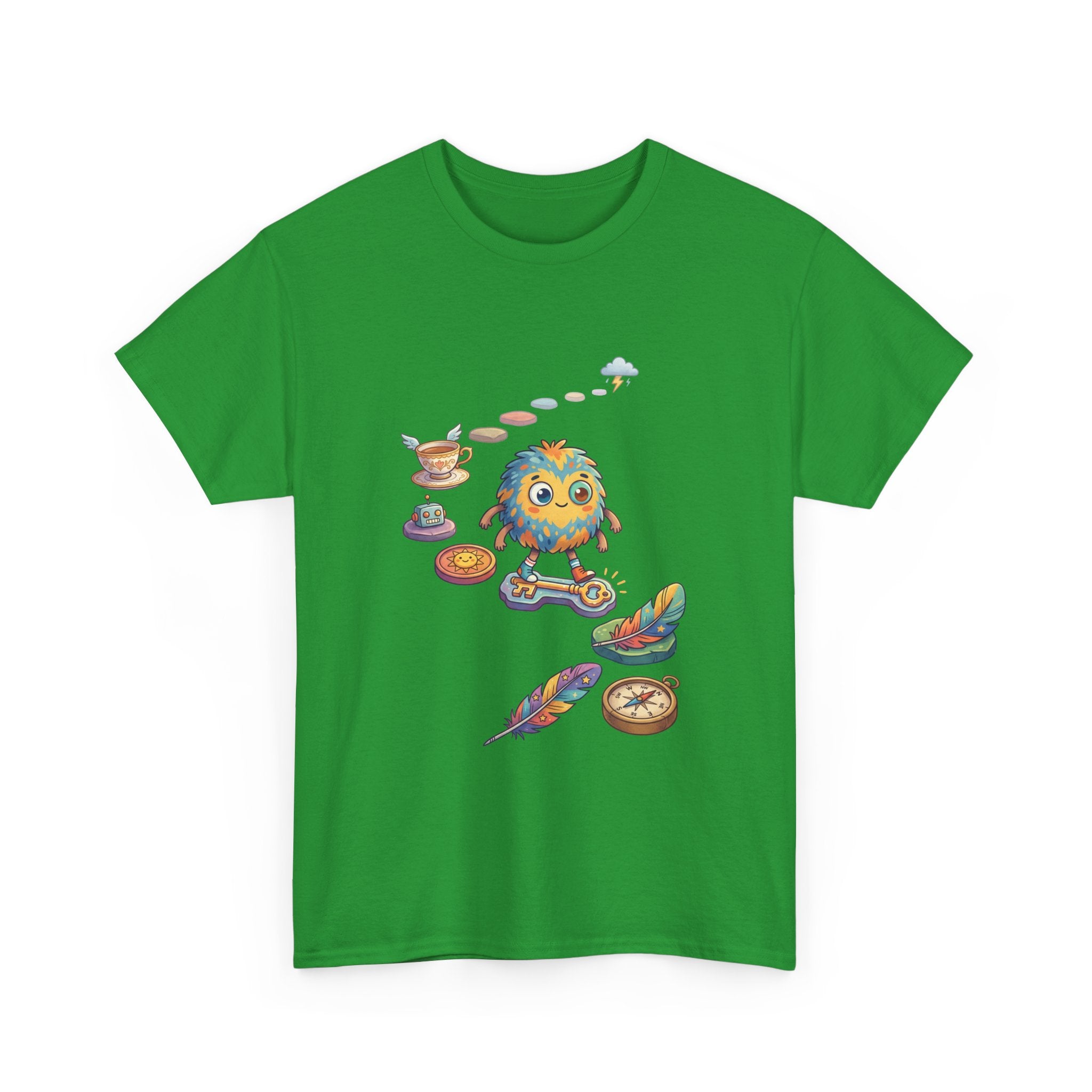 T-Shirt — Whimsical Cosmic Creature with Ritual Objects Graphic Tee