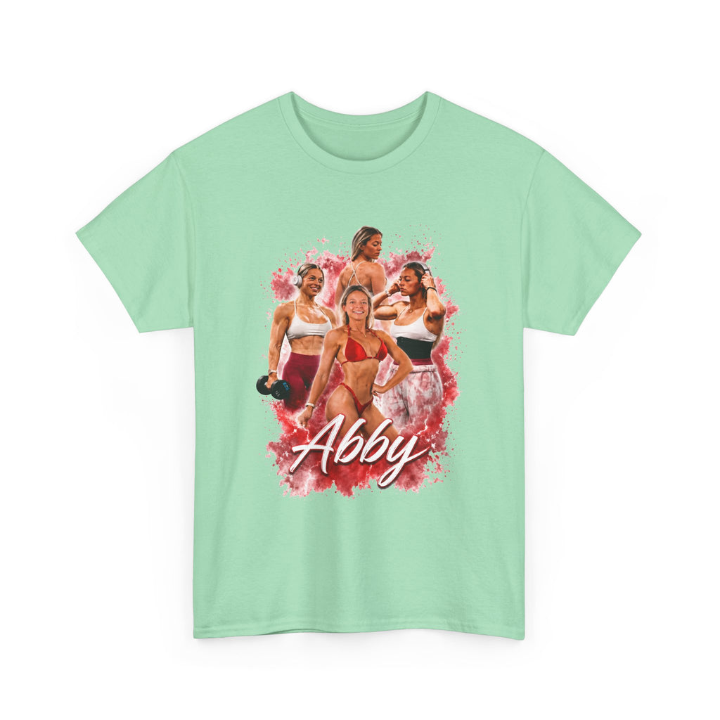 Abby Fitness Crew T-Shirt — Women's Workout Retro Photo Design