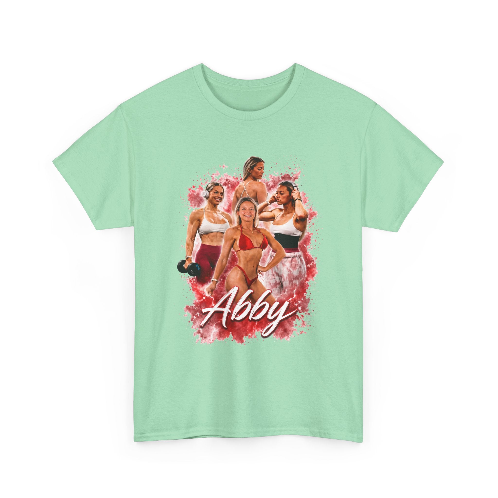 Abby Fitness Crew T-Shirt — Women's Workout Retro Photo Design