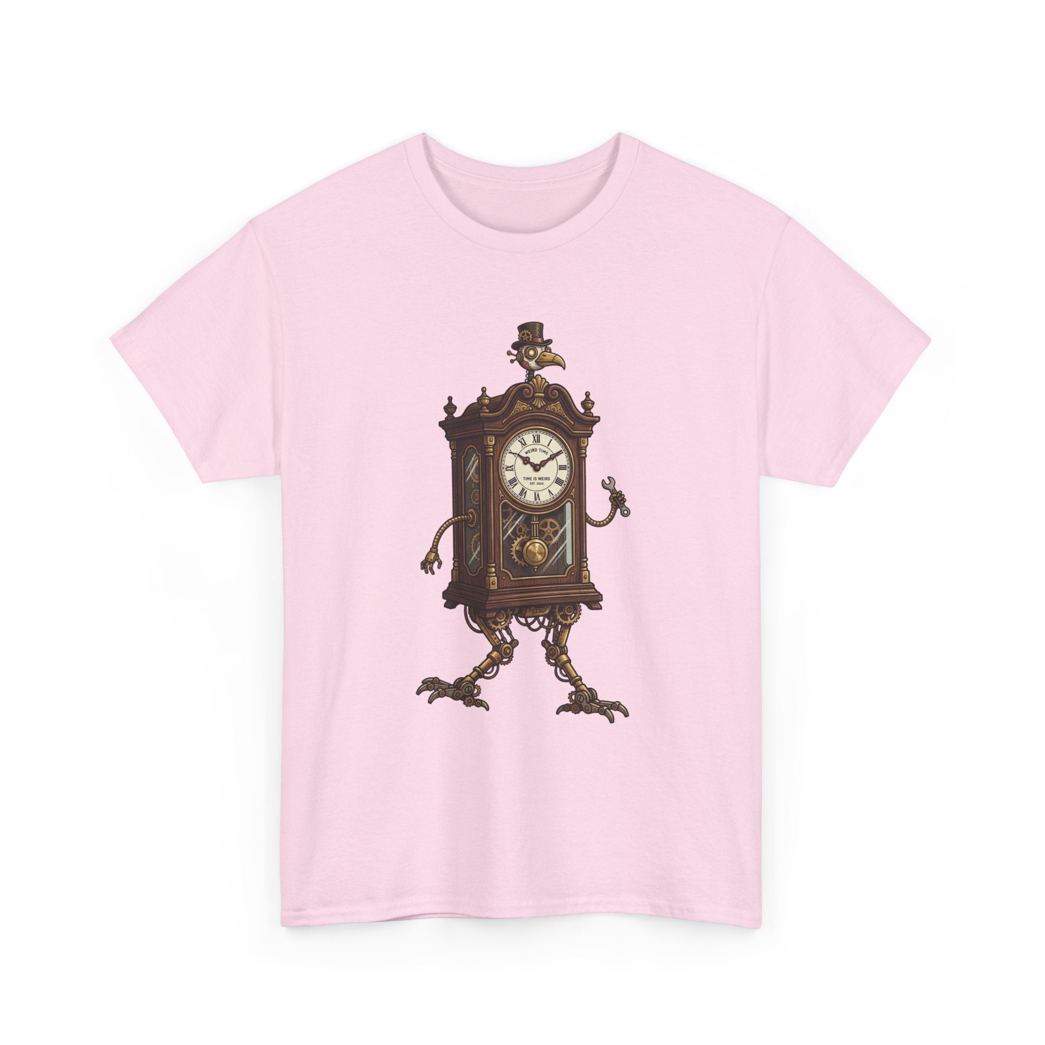 Clockwork Grandfather Tee — Vintage Walking Clock Graphic T-Shirt
