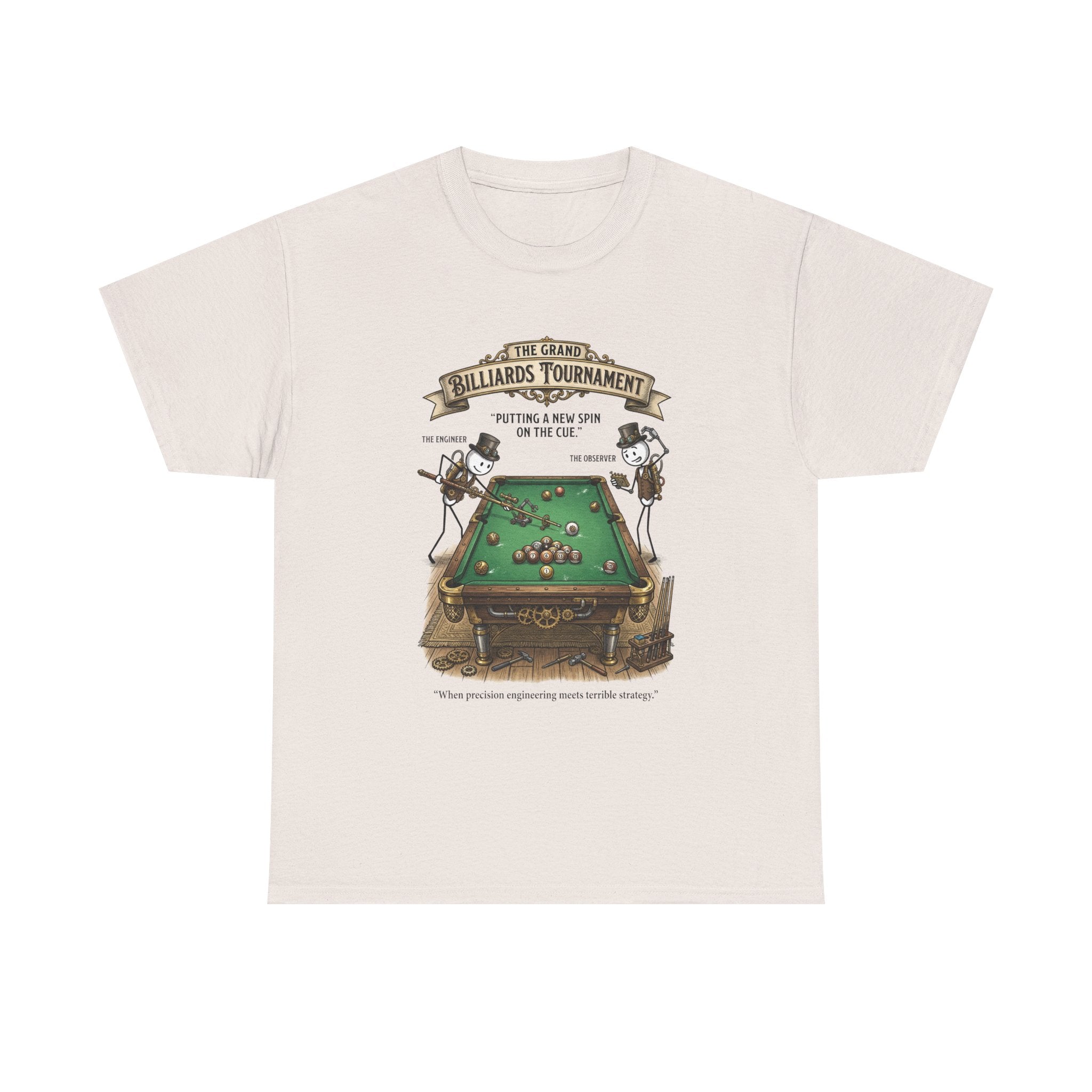 Billiards Tournament T-Shirt — Vintage Pool Table Graphic Tee