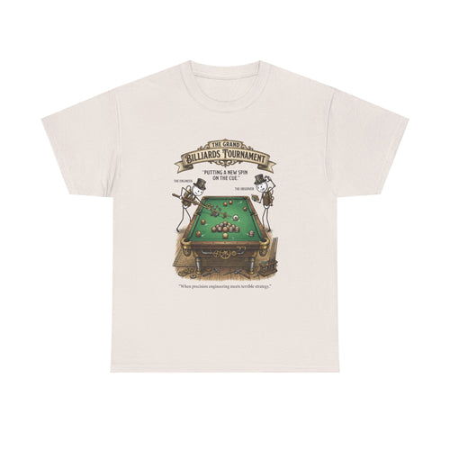 Billiards Tournament T-Shirt — Vintage Pool Table Graphic Tee