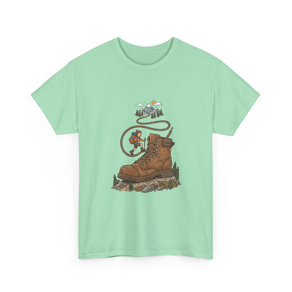 Hiking Boot Adventure Graphic Tee — Outdoor Trail Camper Shirt
