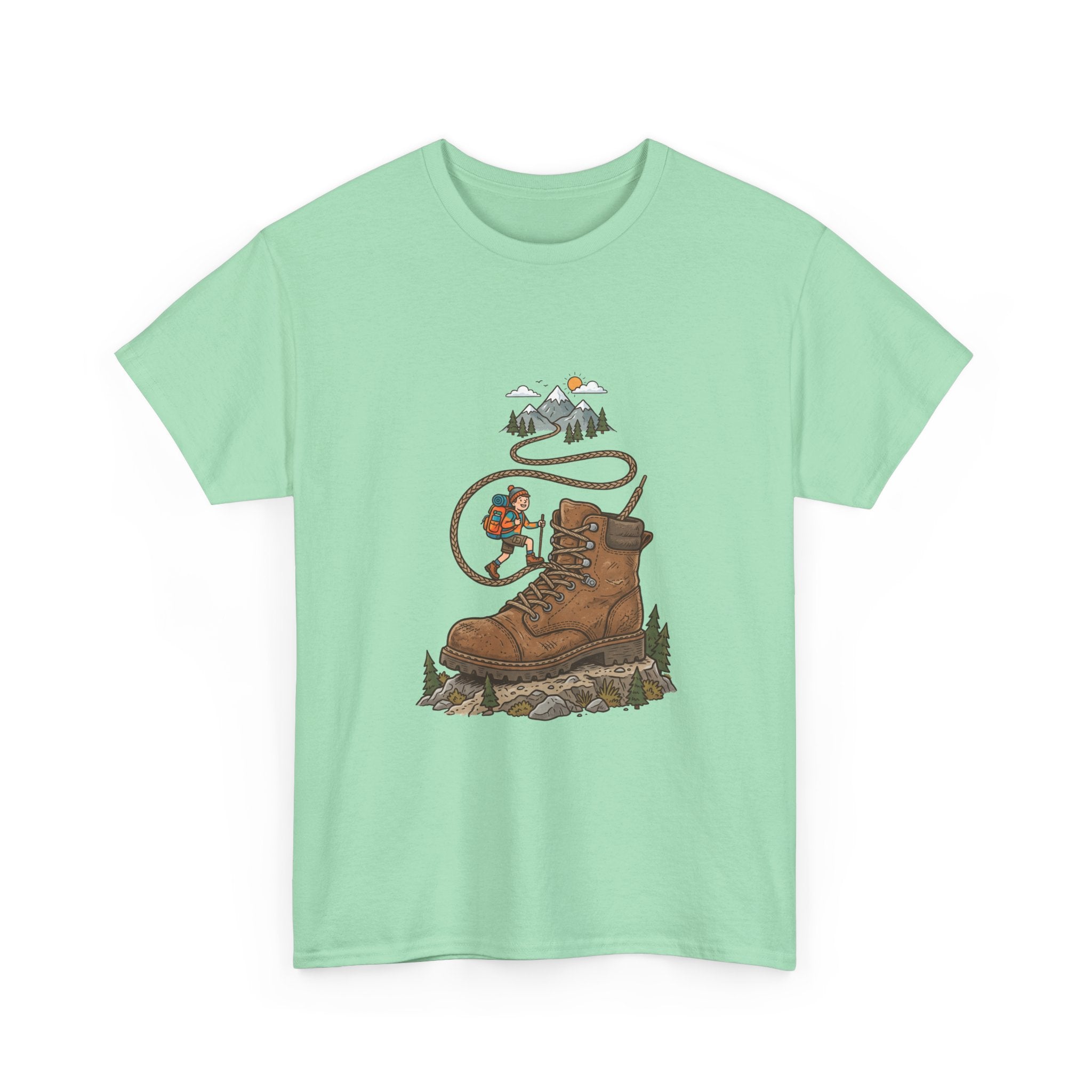 Hiking Boot Adventure Graphic Tee — Outdoor Trail Camper Shirt