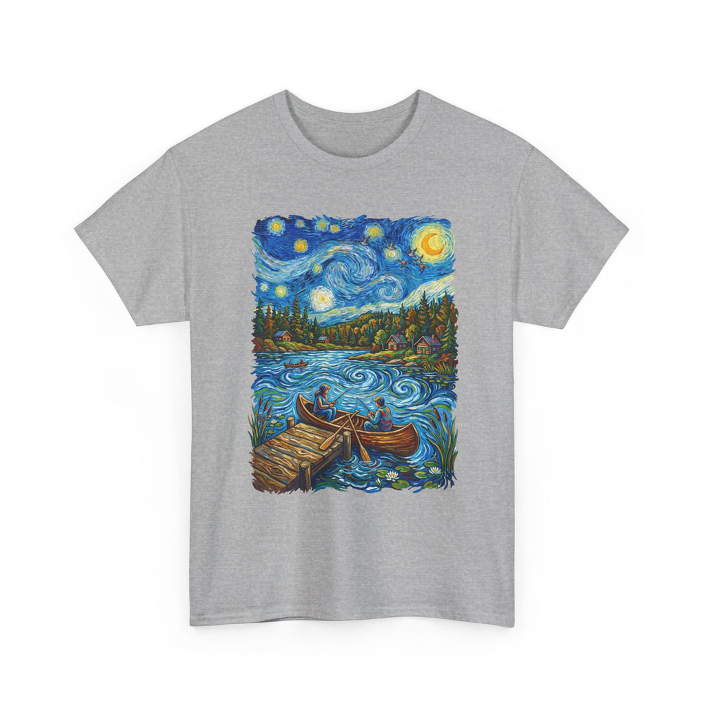 Starry Night Lake T-Shirt — Canoe Dock Scenic Tee
