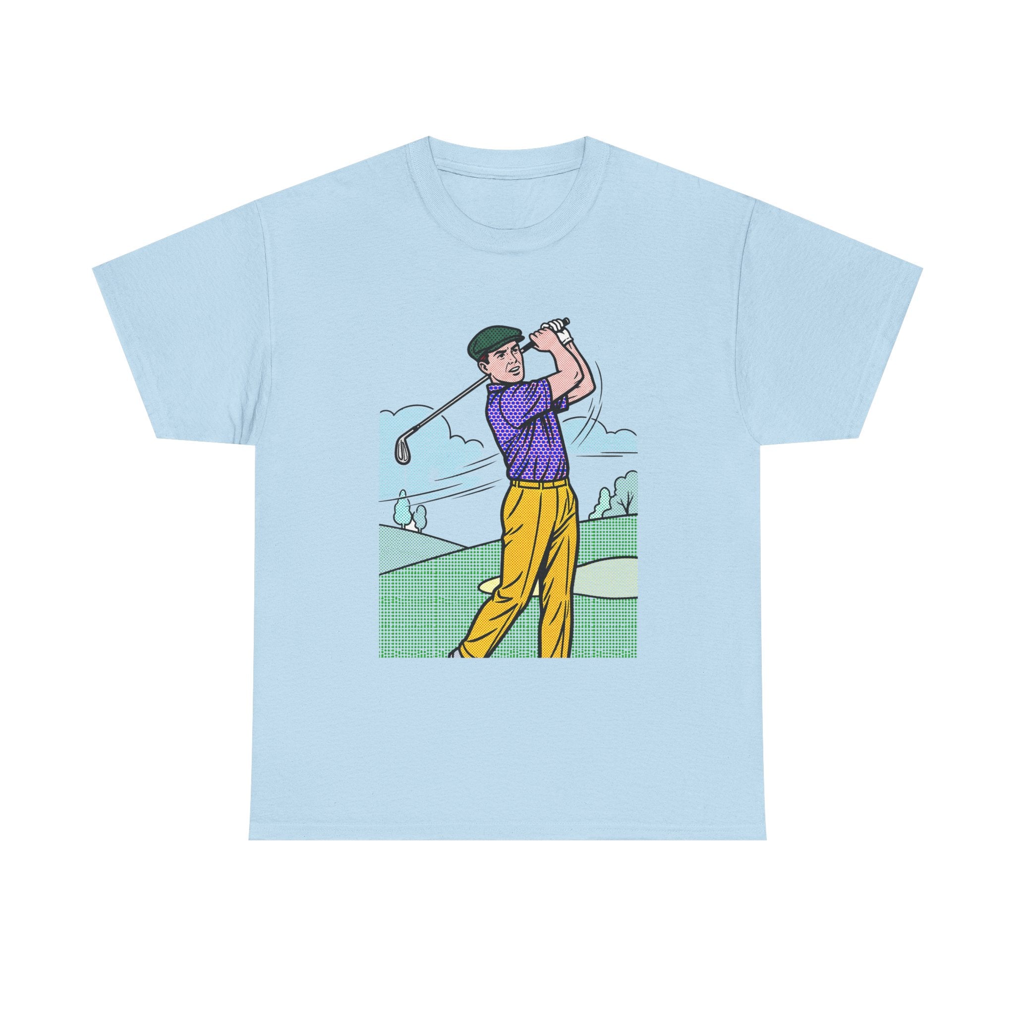 Golf Golfer Illustration T‑Shirt — Vintage Swing Graphic Tee for Golf Lovers