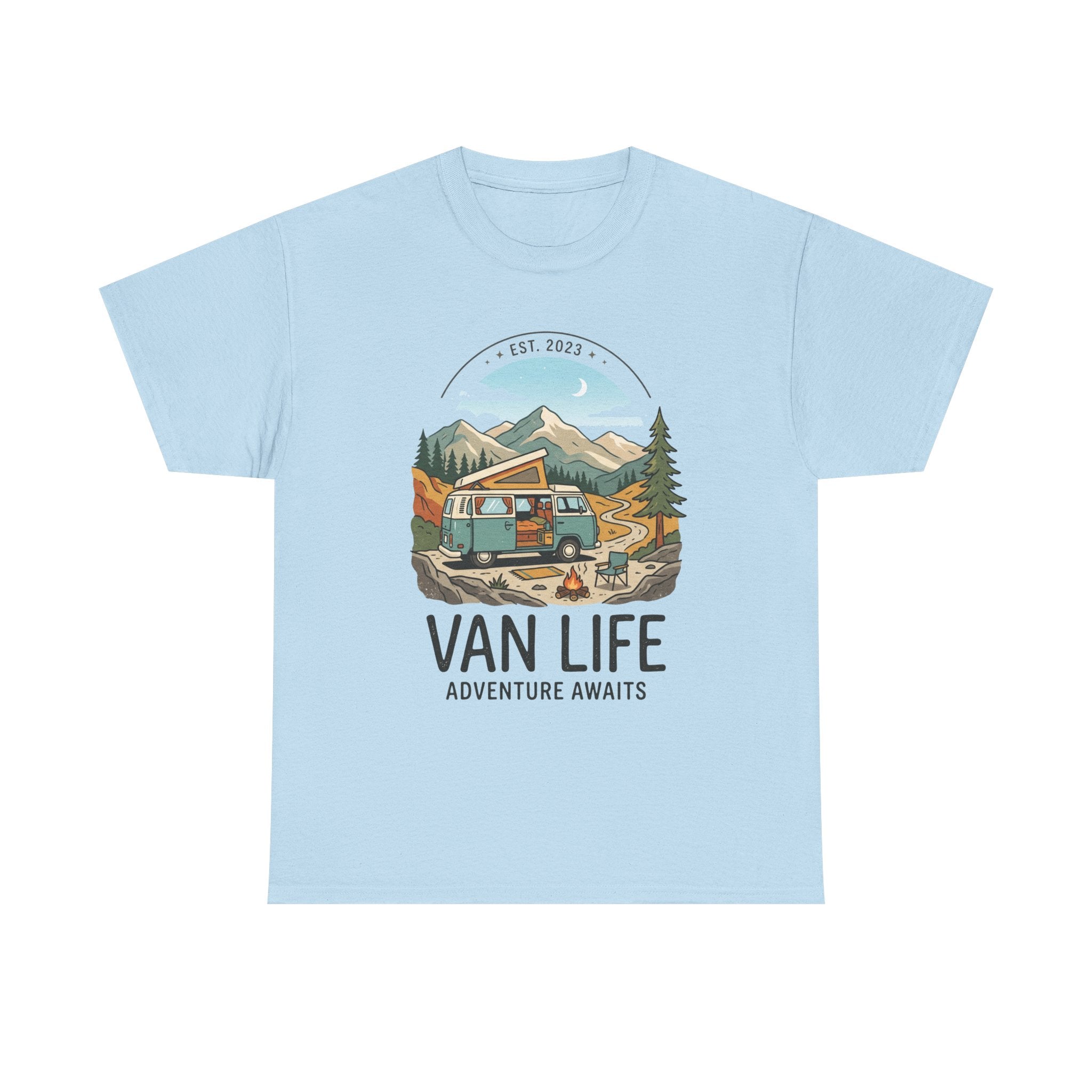 Van Life Adventure Awaits Unisex Heavy Cotton Tee