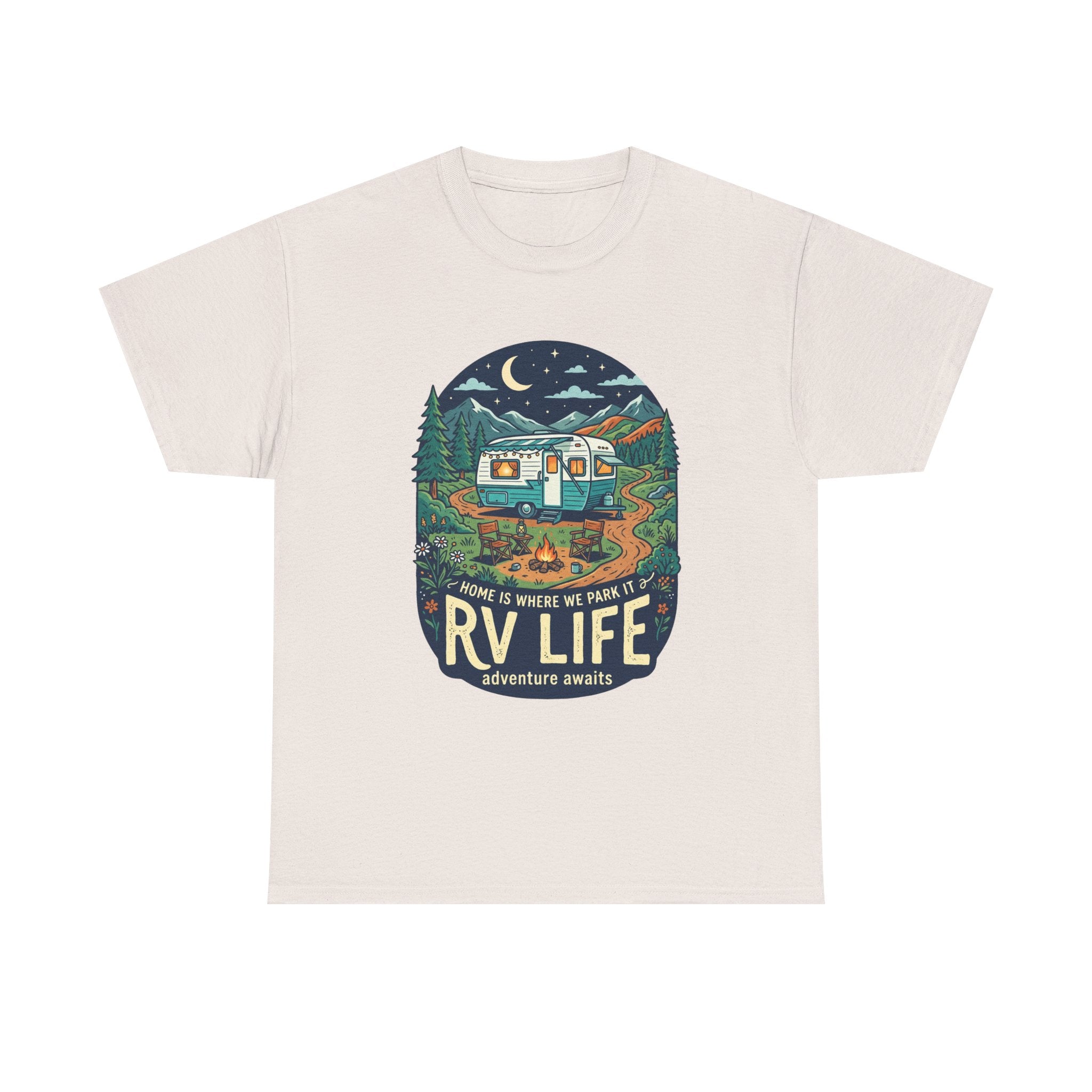 RV Life T-Shirt — Retro Camper Graphic Tee (“Home Is Where We Park It”)