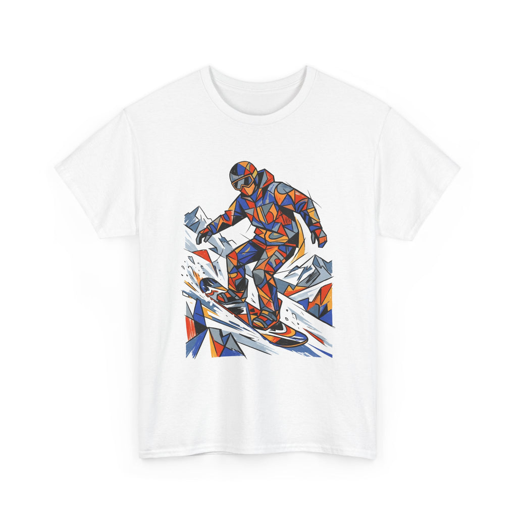 Snowboarder Geometric Art Tee