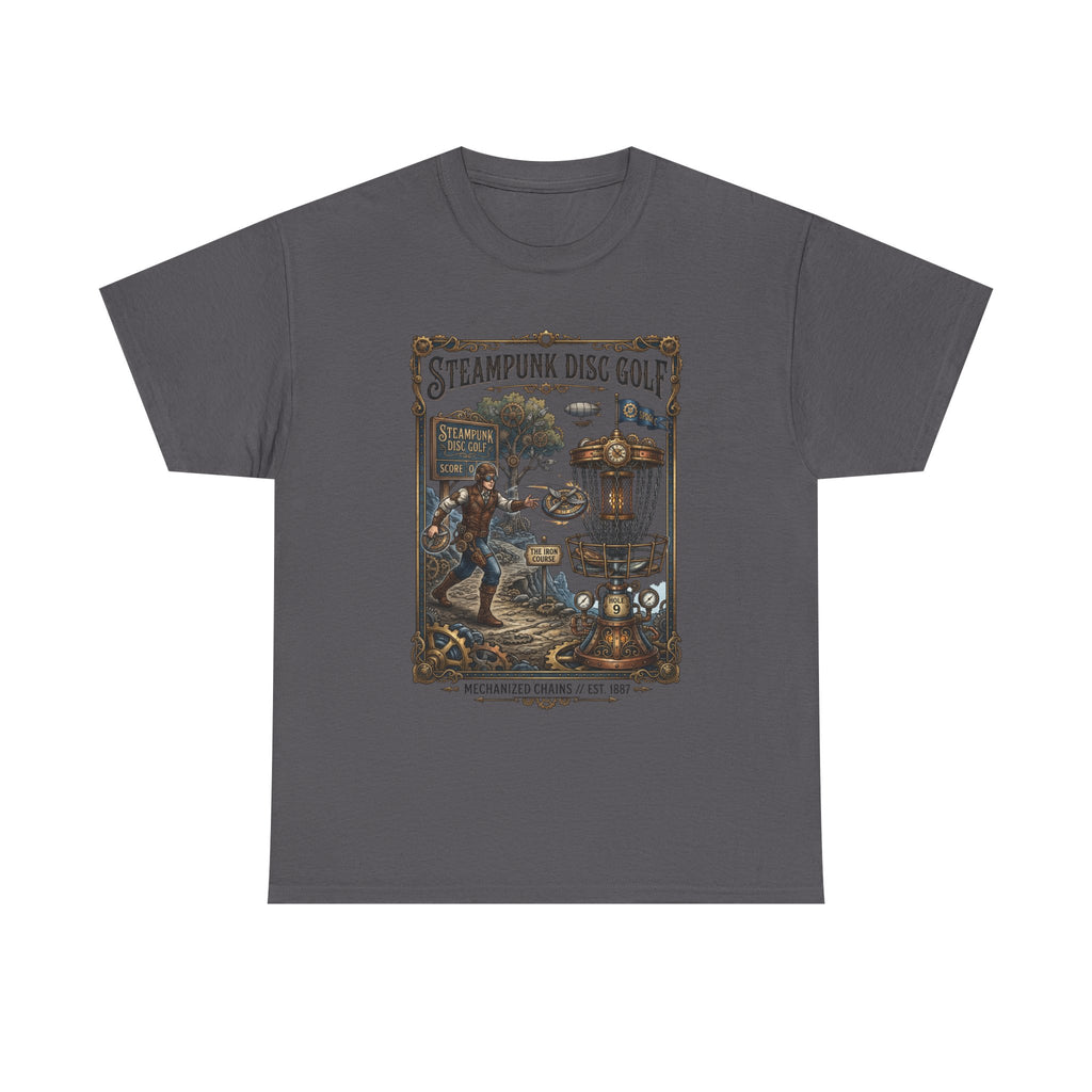 Steampunk Disc Golf T-Shirt — Vintage Victorian Disc Golf Poster Tee