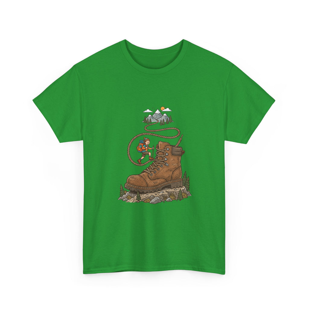 Hiking Boot Adventure Graphic Tee — Outdoor Trail Camper Shirt