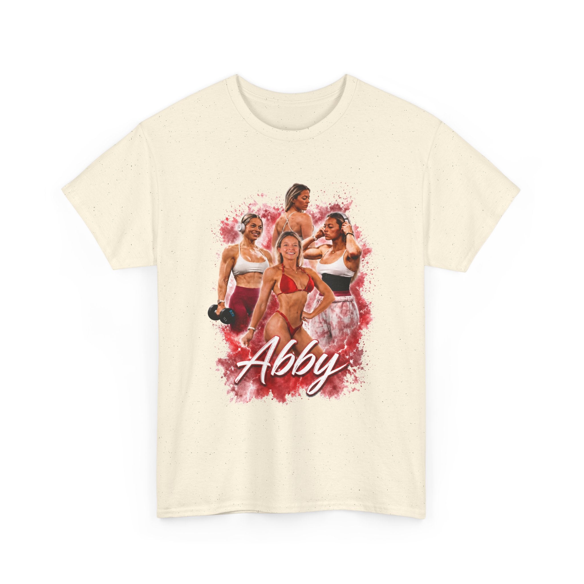 Abby Fitness Crew T-Shirt — Women's Workout Retro Photo Design