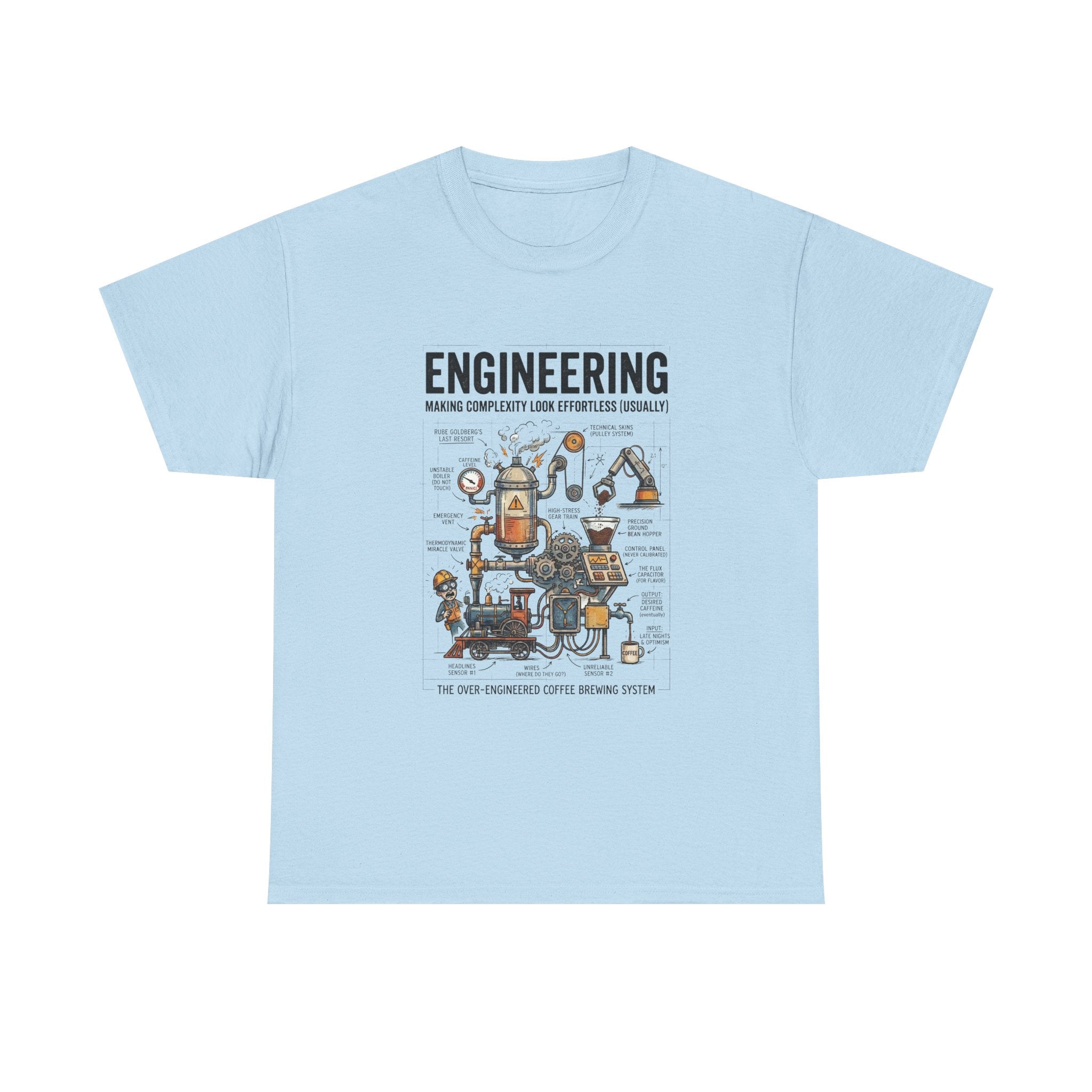 Engineering Diagram T‑Shirt — Funny STEM Illustration Tee for Engineers & Students