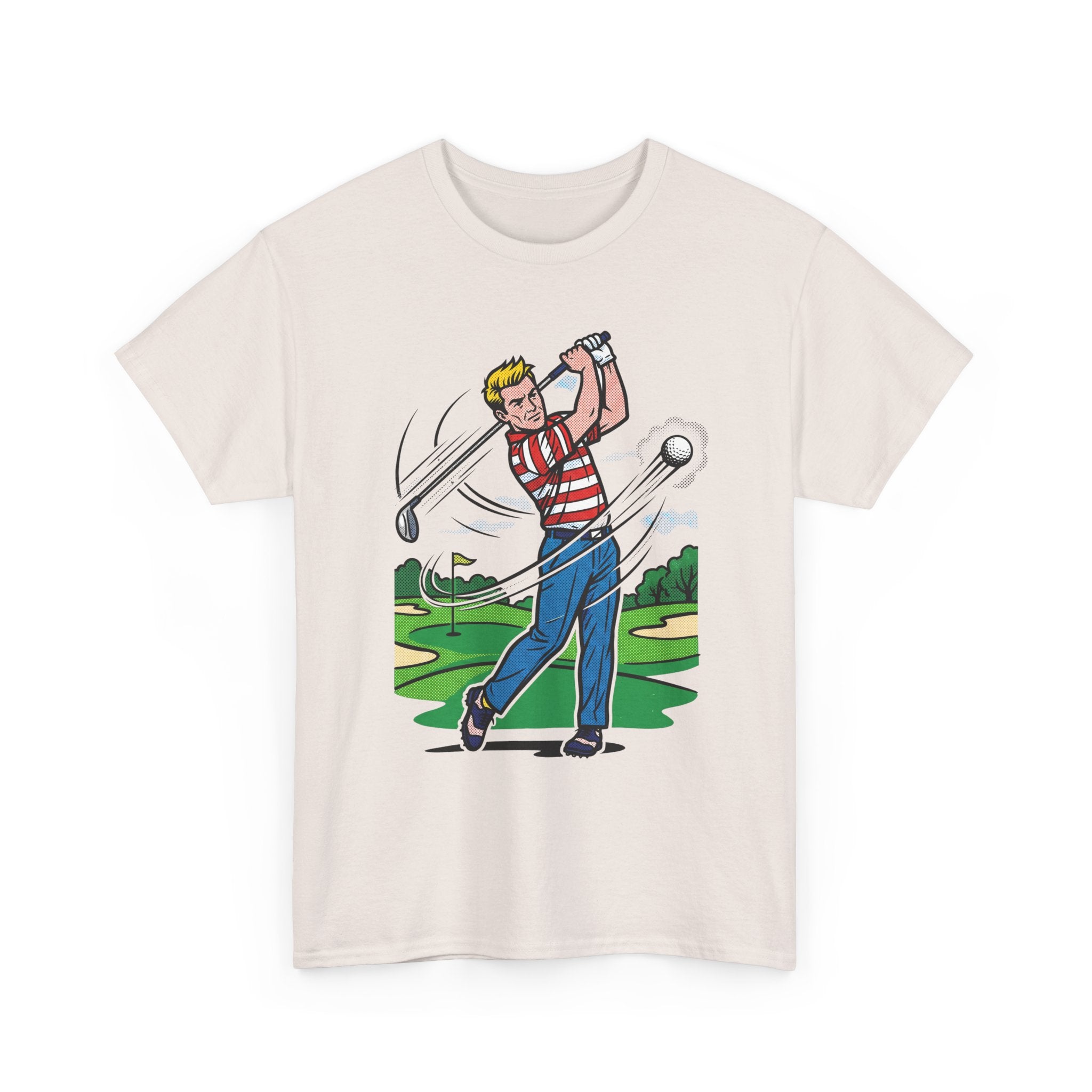 Golf Swing Graphic T-Shirt — Vintage Golfer Illustration Tee
