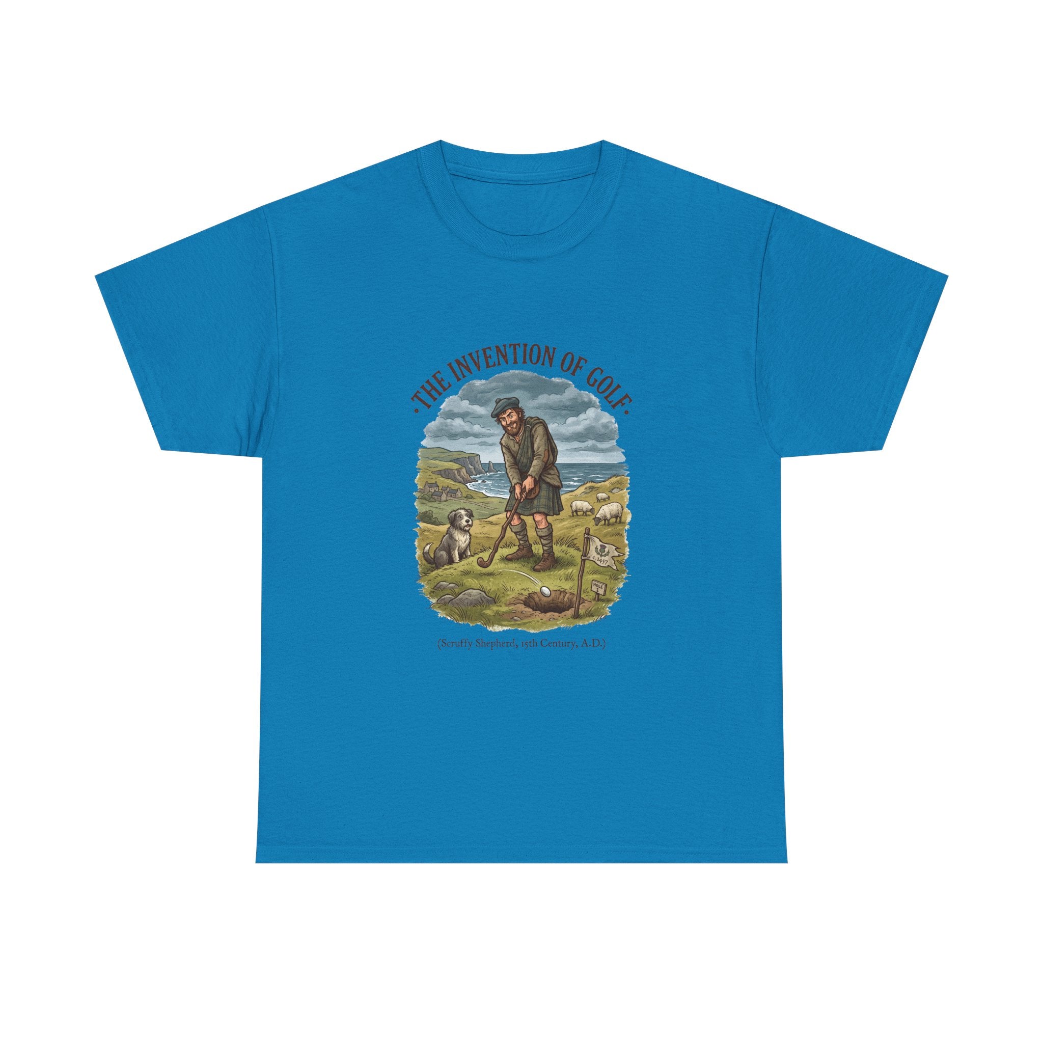 The Invention of Golf T-Shirt — Vintage Golfer Illustration Tee