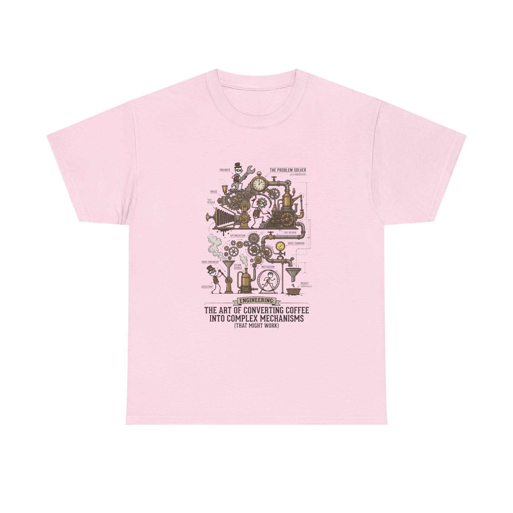 Steampunk Engineering T-Shirt — The Art of Converting Coffee Into Complex Mechanisms Graphic Tee
