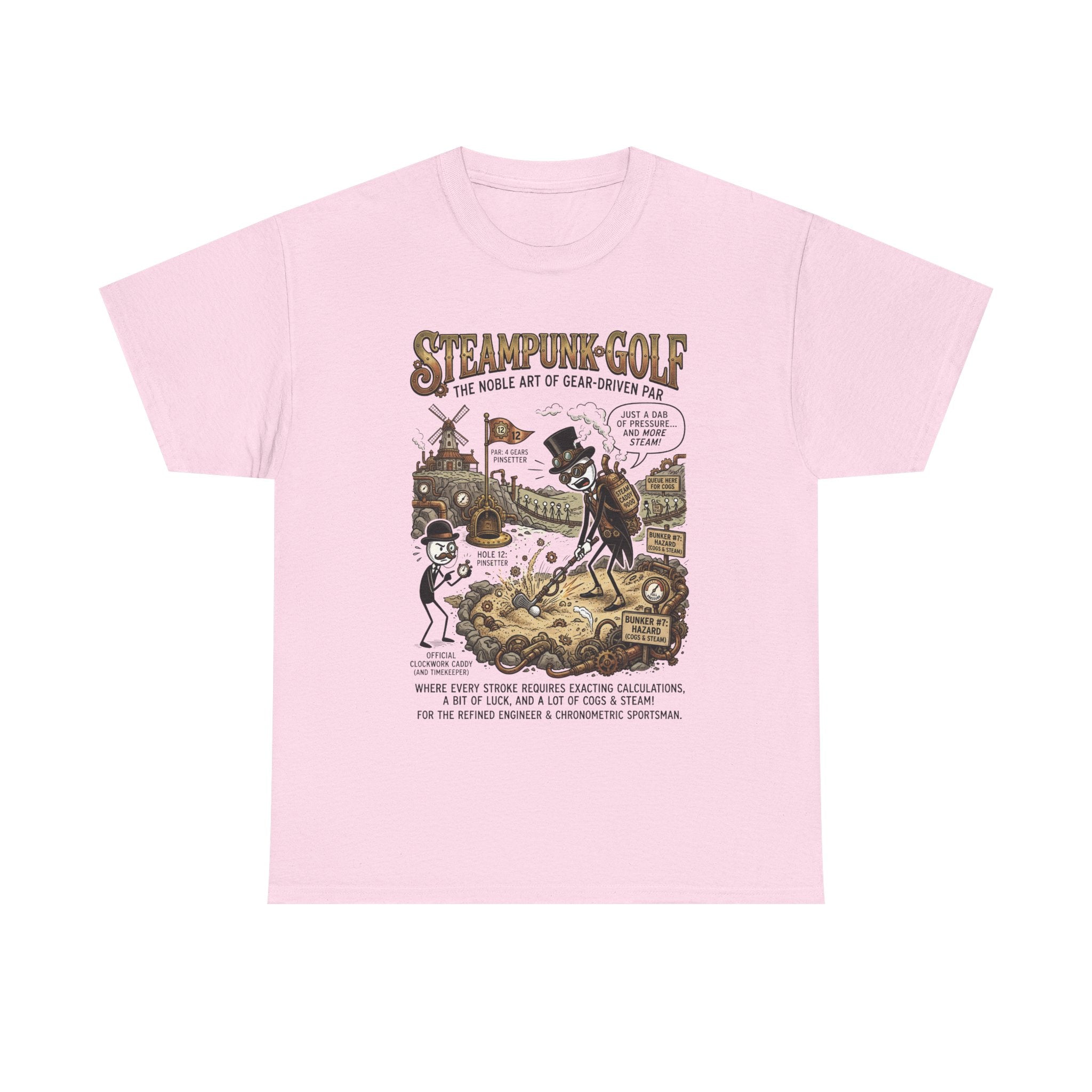 Steampunk Golf T-Shirt — Vintage Mechanical Golfers Graphic Tee