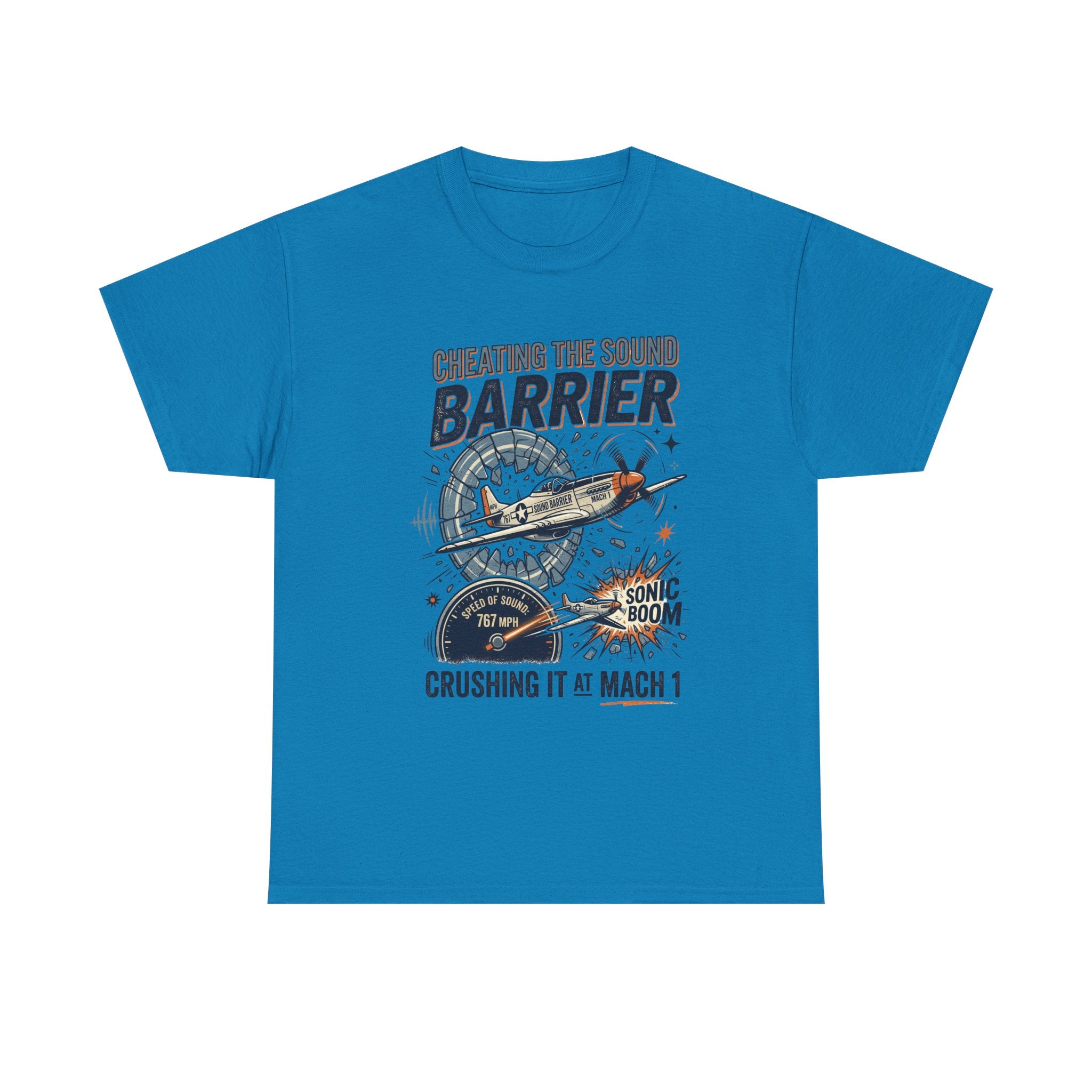 Cheating the Sound Barrier Aviation T-Shirt – "Crushing It at Mach 1" Pilot Tee