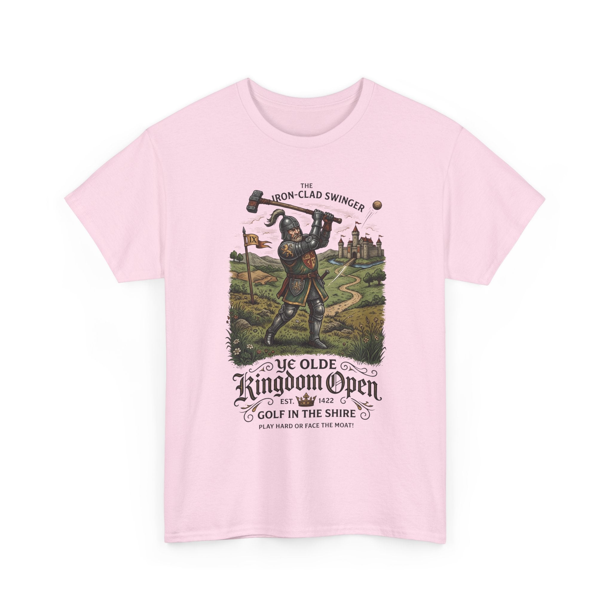 Golf T-Shirt — 'Ye Olde Kingdom Open' Vintage Medieval Golf Graphic Tee