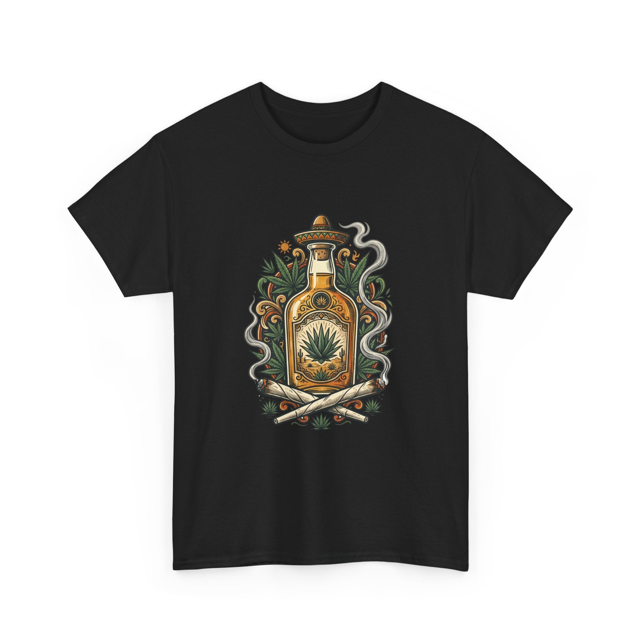 Tequila Bottle Graphic Tee — Agave Spirit Illustration T-Shirt