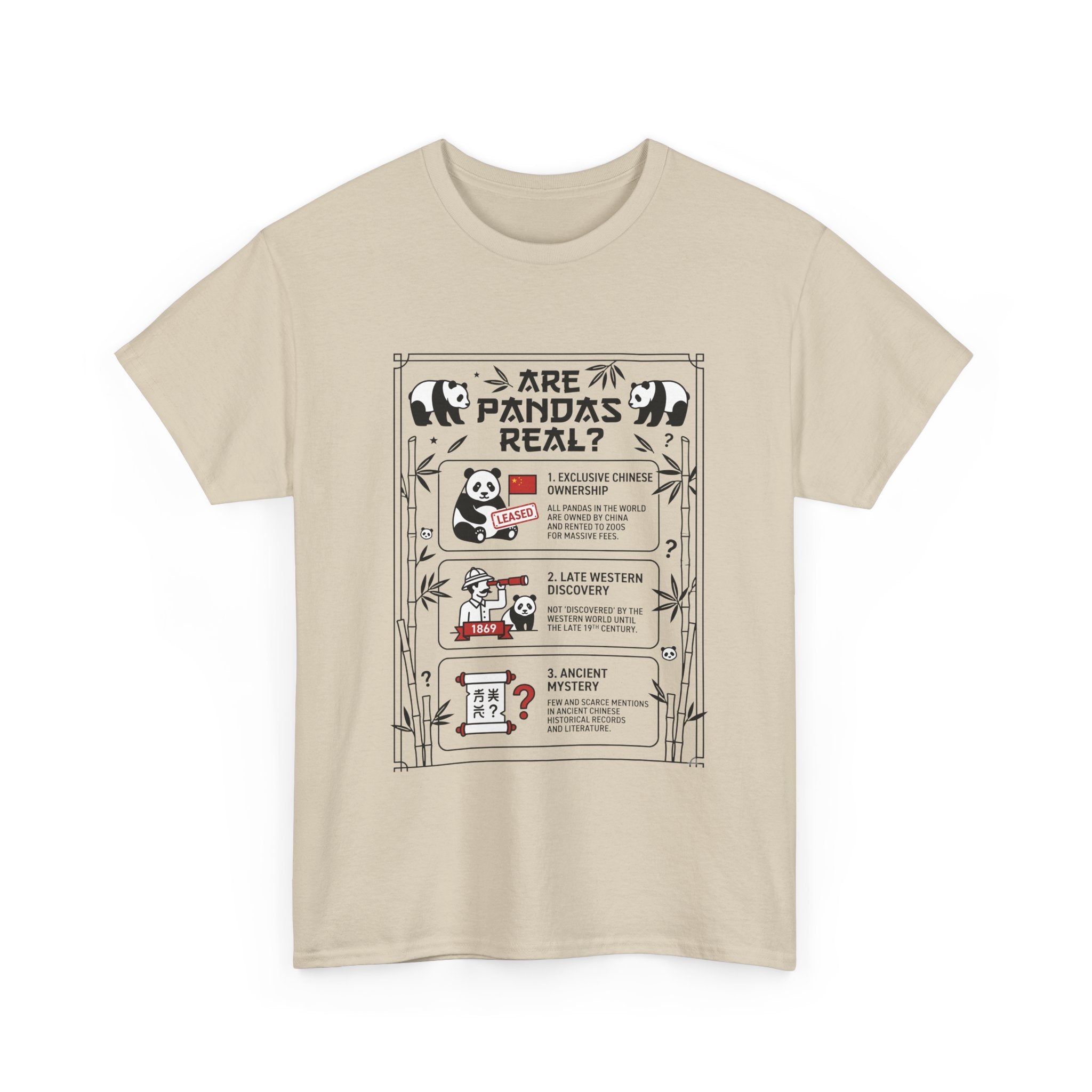 Are Pandas Real? Illustrated Infographic Tee - Funny Panda Facts T-Shirt