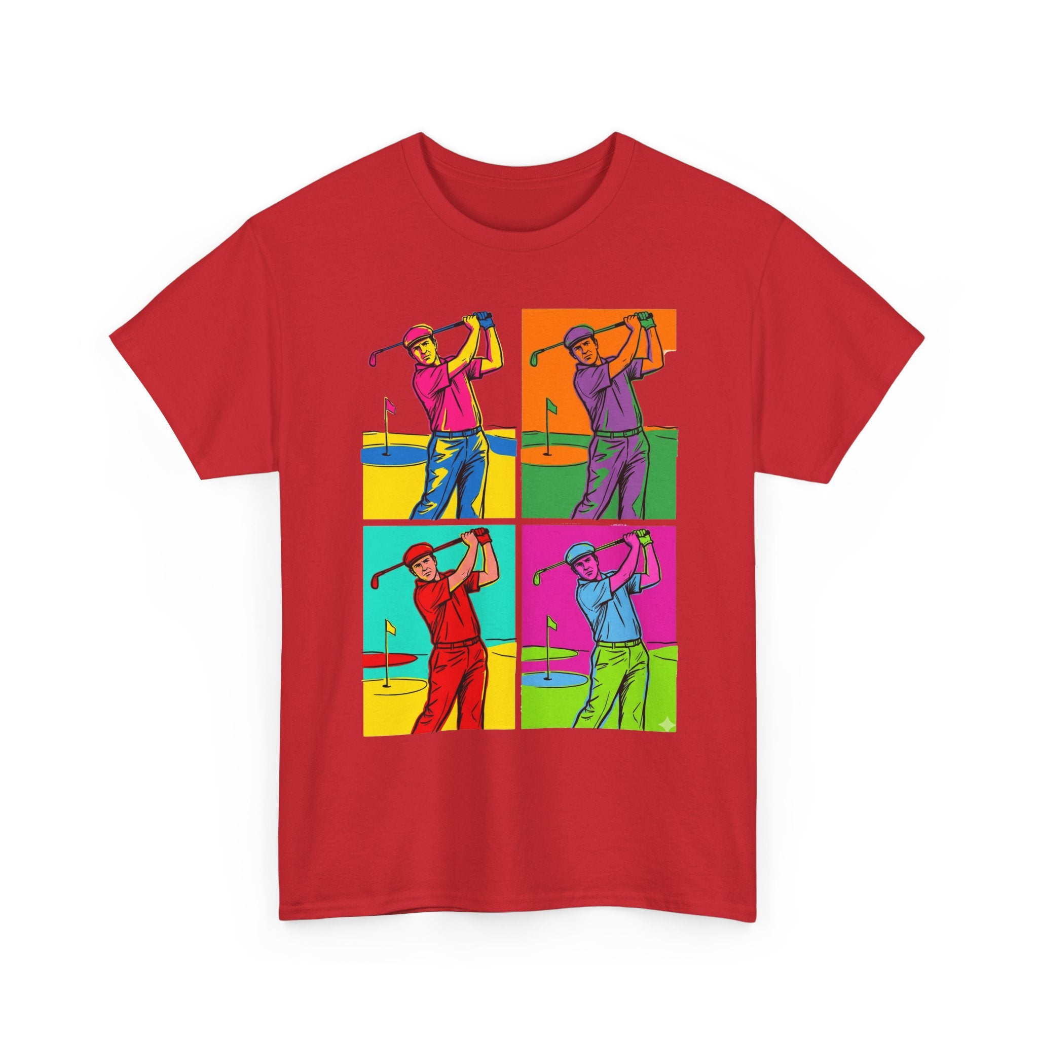 Golf Pop Art T-Shirt — Colorful Golfer Swing Graphic Tee