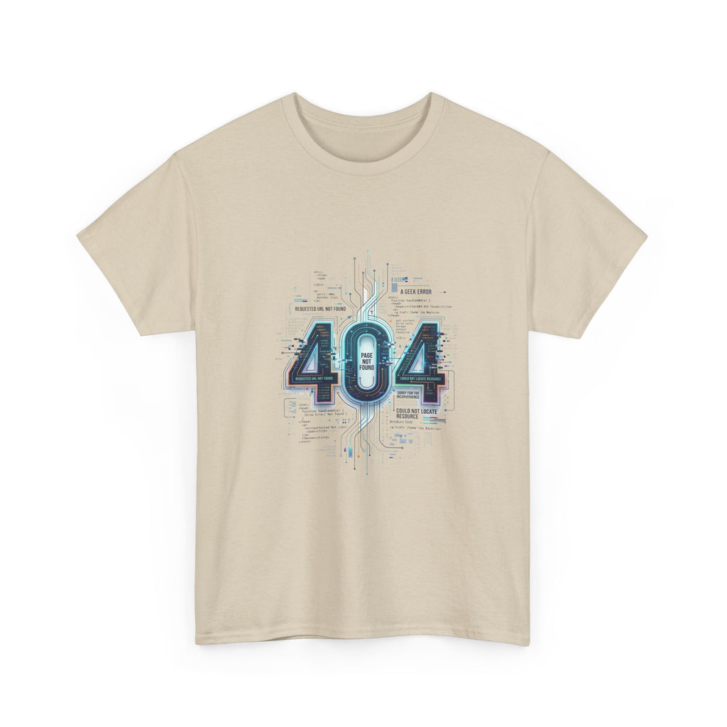 404 Error Tech Graphic Tee — Retro Cyber Glitch Computer Shirt