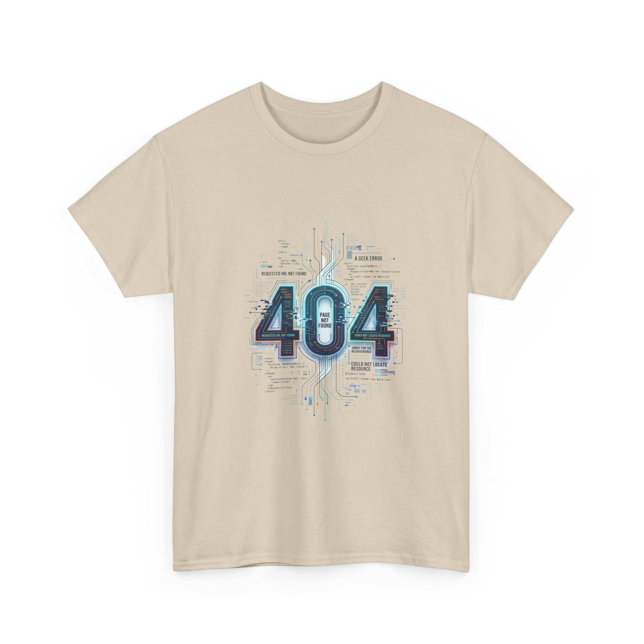 404 Error Tech Graphic Tee — Retro Cyber Glitch Computer Shirt