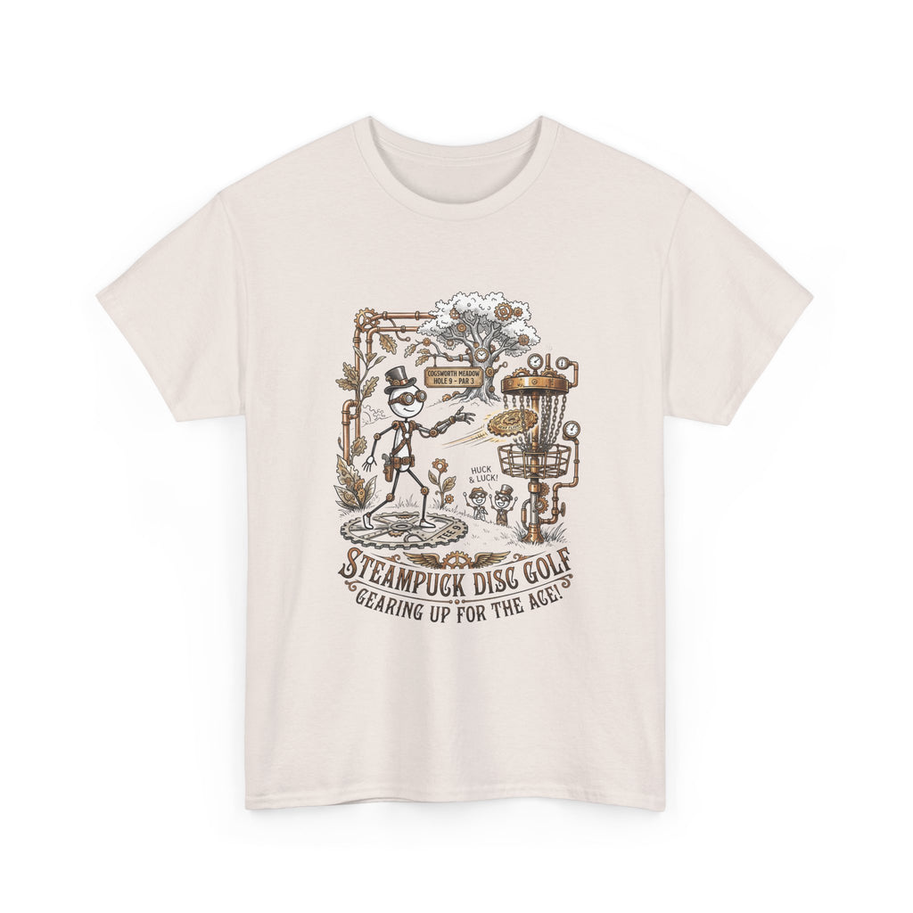 Steampunk Disc Golf T-Shirt — "Gearing Up for the Ace" Vintage Disc Golf Tee