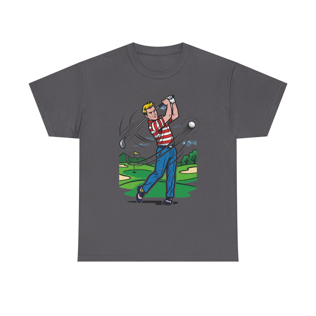 Golf Swing Graphic T-Shirt — Vintage Golfer Illustration Tee
