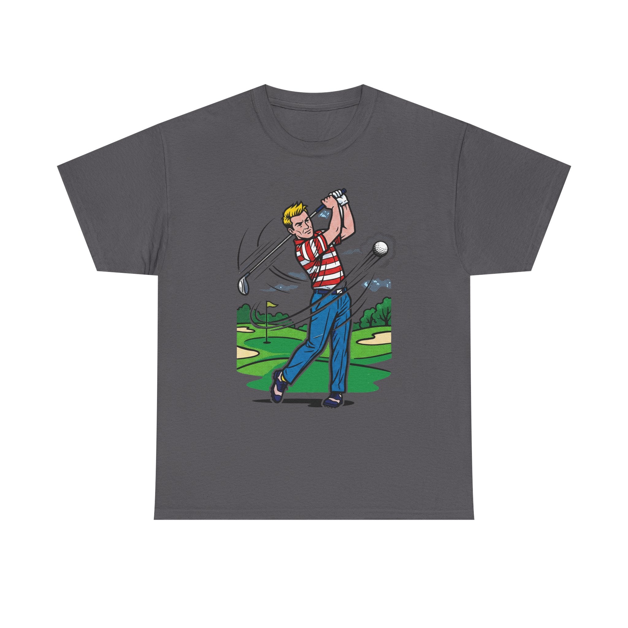 Golf Swing Graphic T-Shirt — Vintage Golfer Illustration Tee