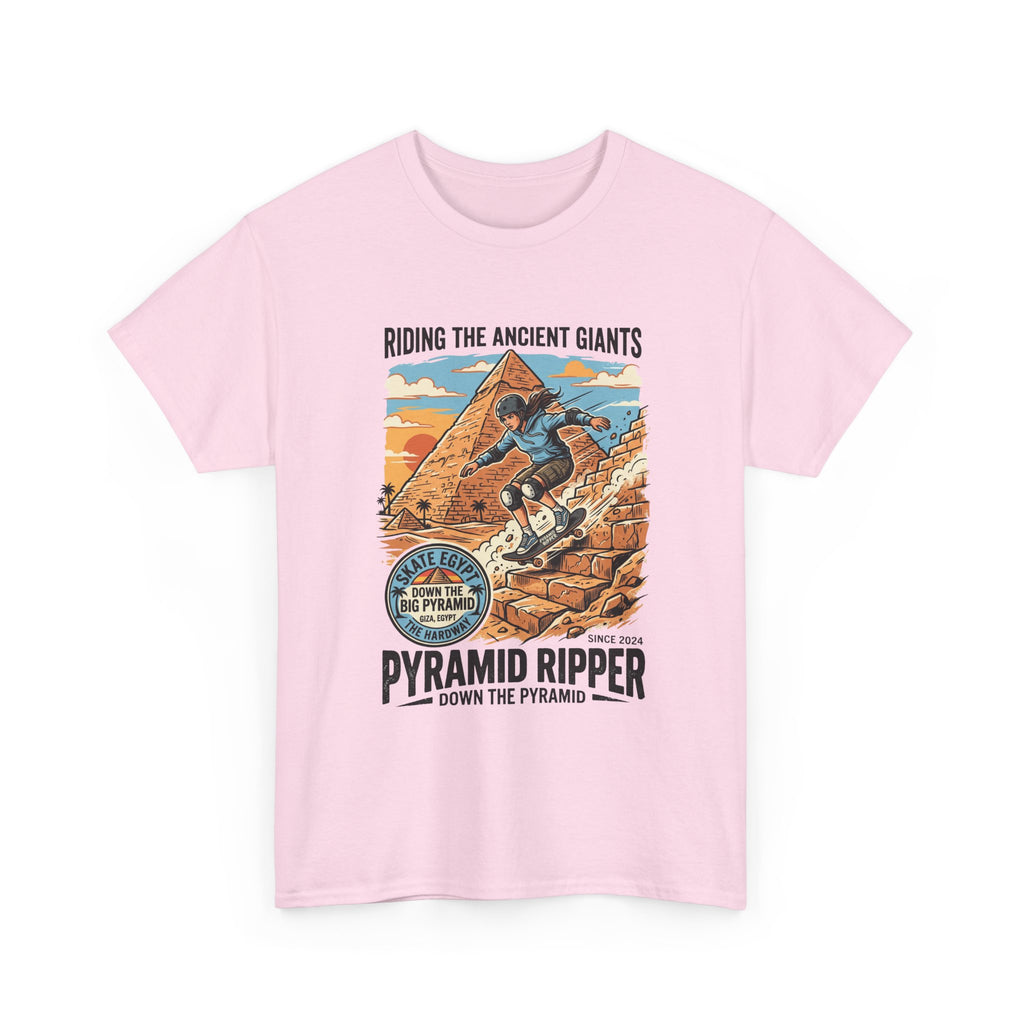 Pyramid Skateboarder T-Shirt — 'Riding the Ancient Giants' Vintage Surf Graphic