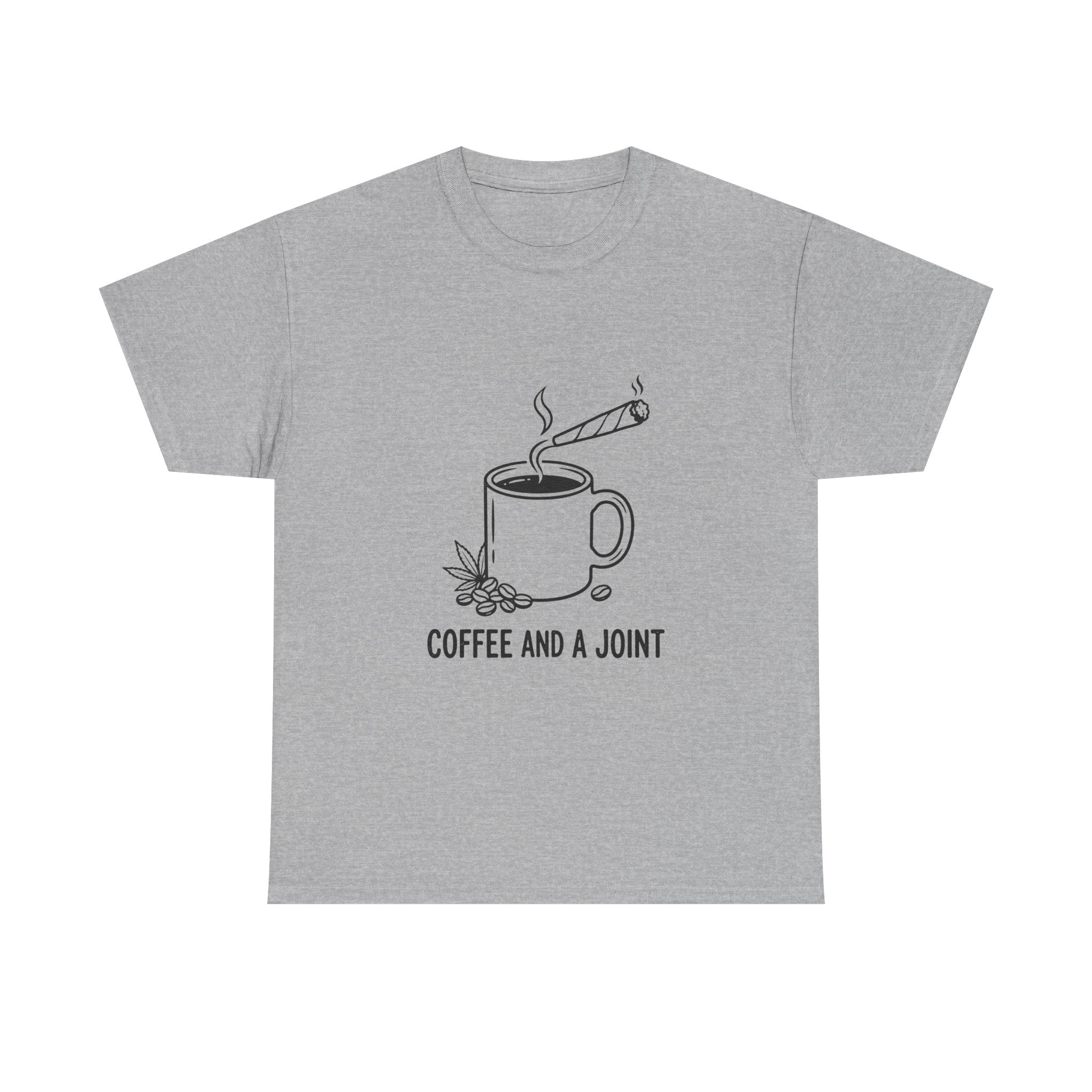 Coffee and a Joint Tee — Cannabis Coffee Minimalist T‑Shirt