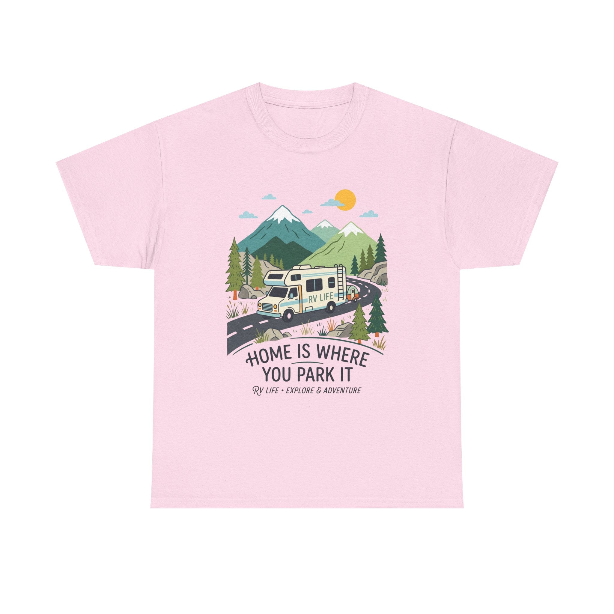 RV Camping T‑Shirt — "Home Is Where You Park It" Mountain Camper Tee