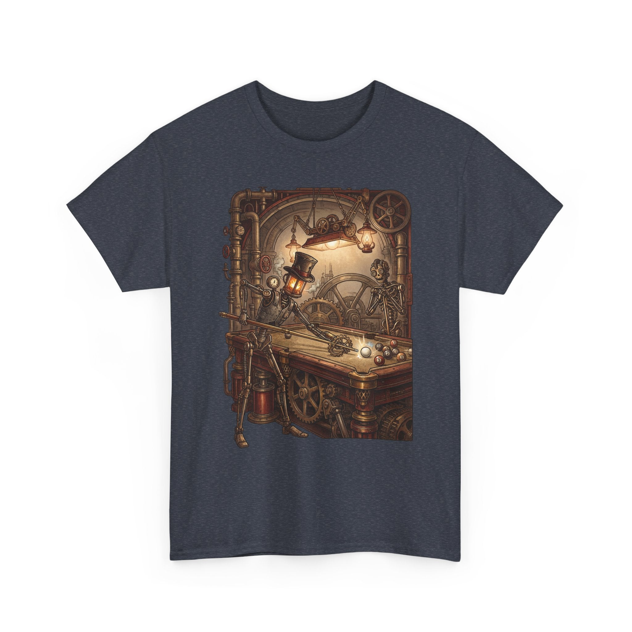 Steampunk Billiards T-Shirt – Vintage Pool Illustration