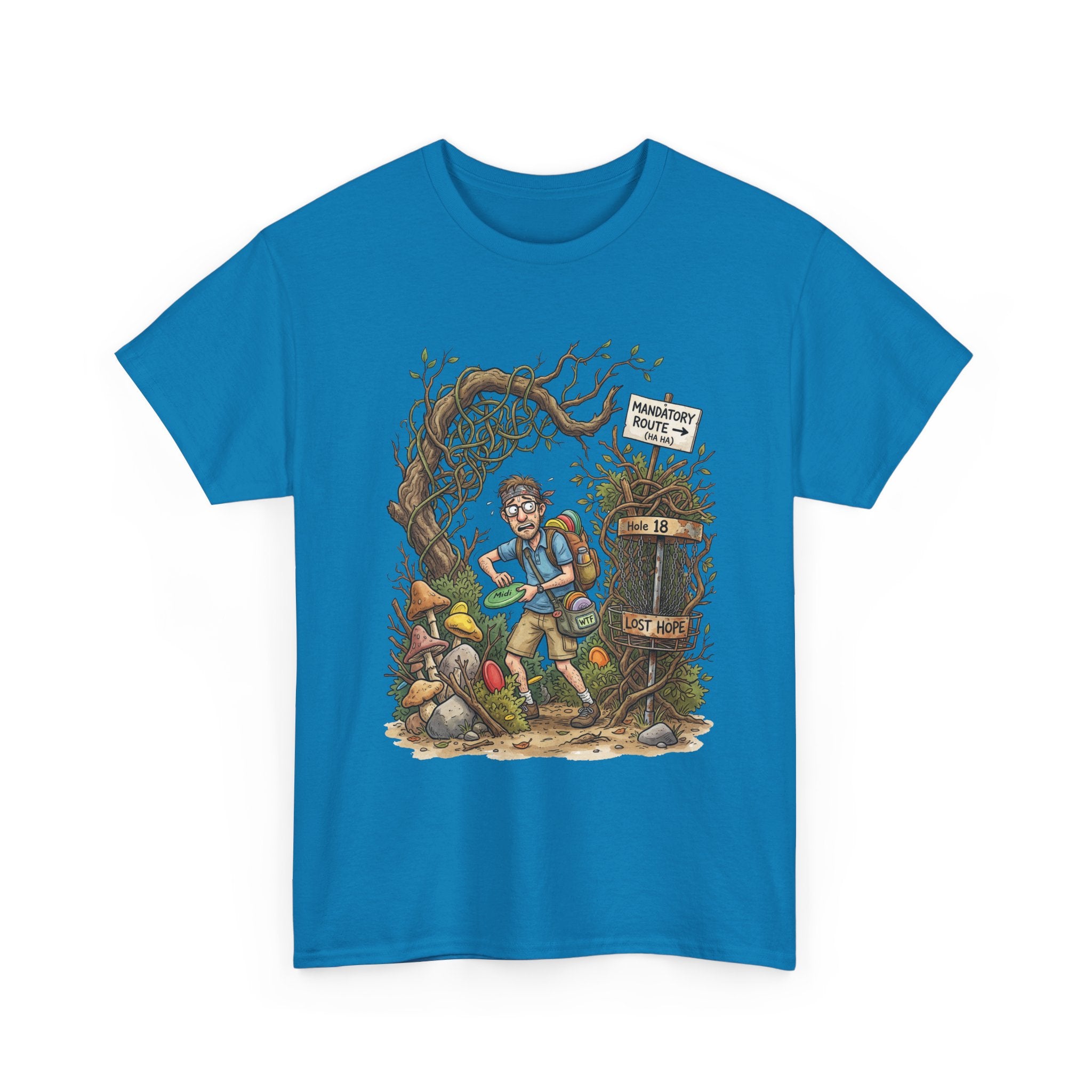 Disc Golf Graphic Tee — "Lost But Loving It" Outdoor Adventure T-Shirt