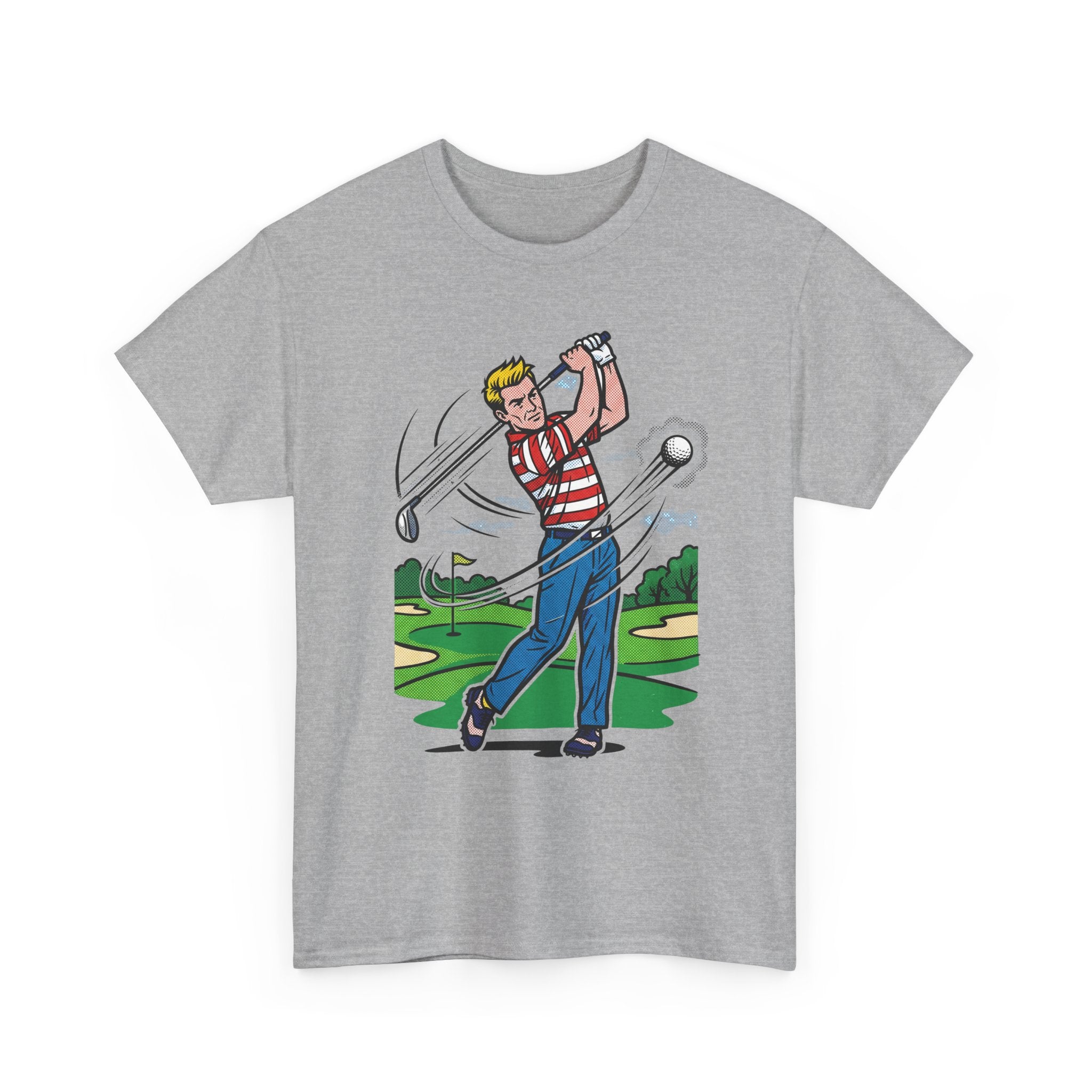 Golf Swing Graphic T-Shirt — Vintage Golfer Illustration Tee