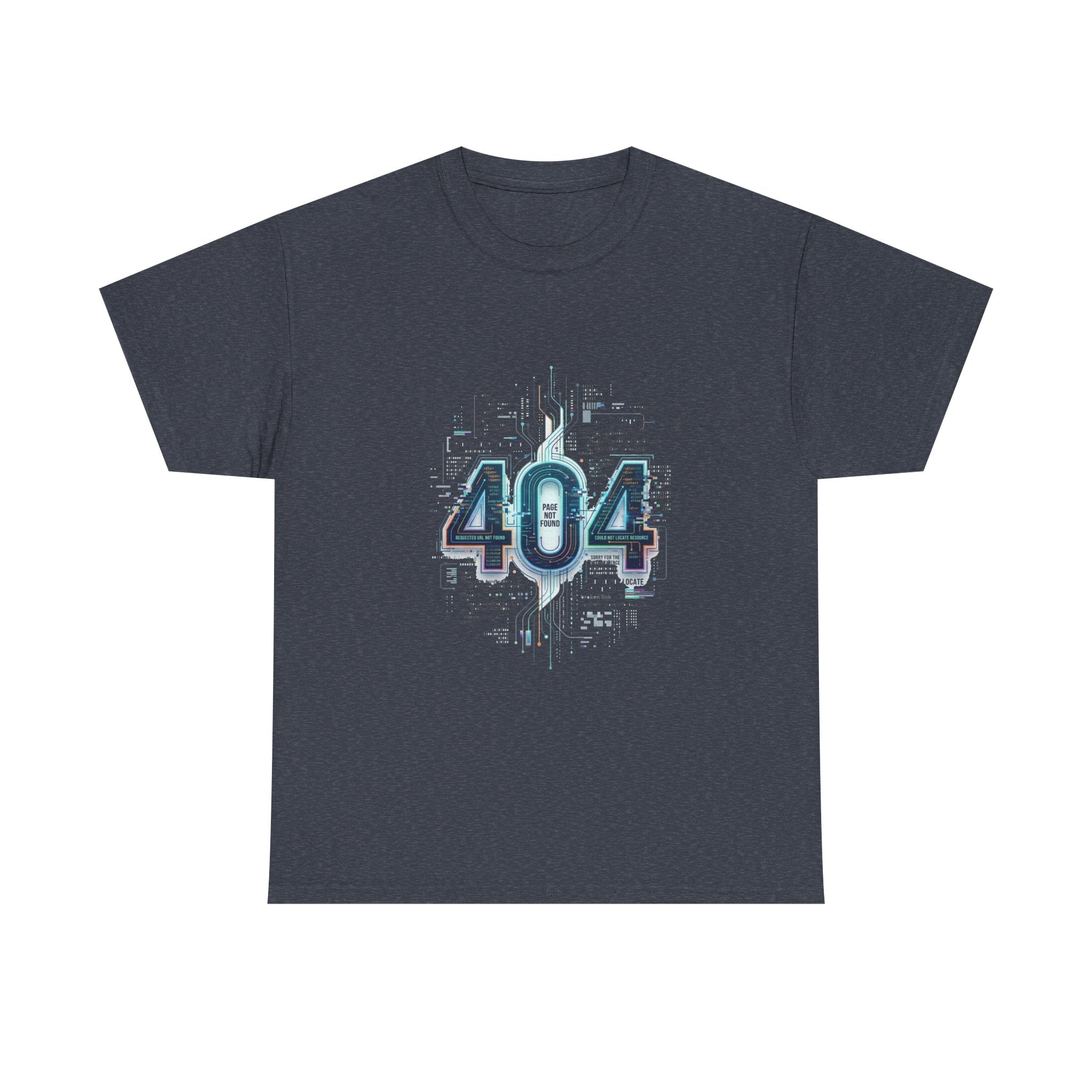 404 Error Tech Graphic Tee — Retro Cyber Glitch Computer Shirt