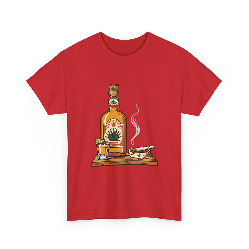Tequila & A joint Tee — Bottle, Shot Glass & joint Graphic Shirt